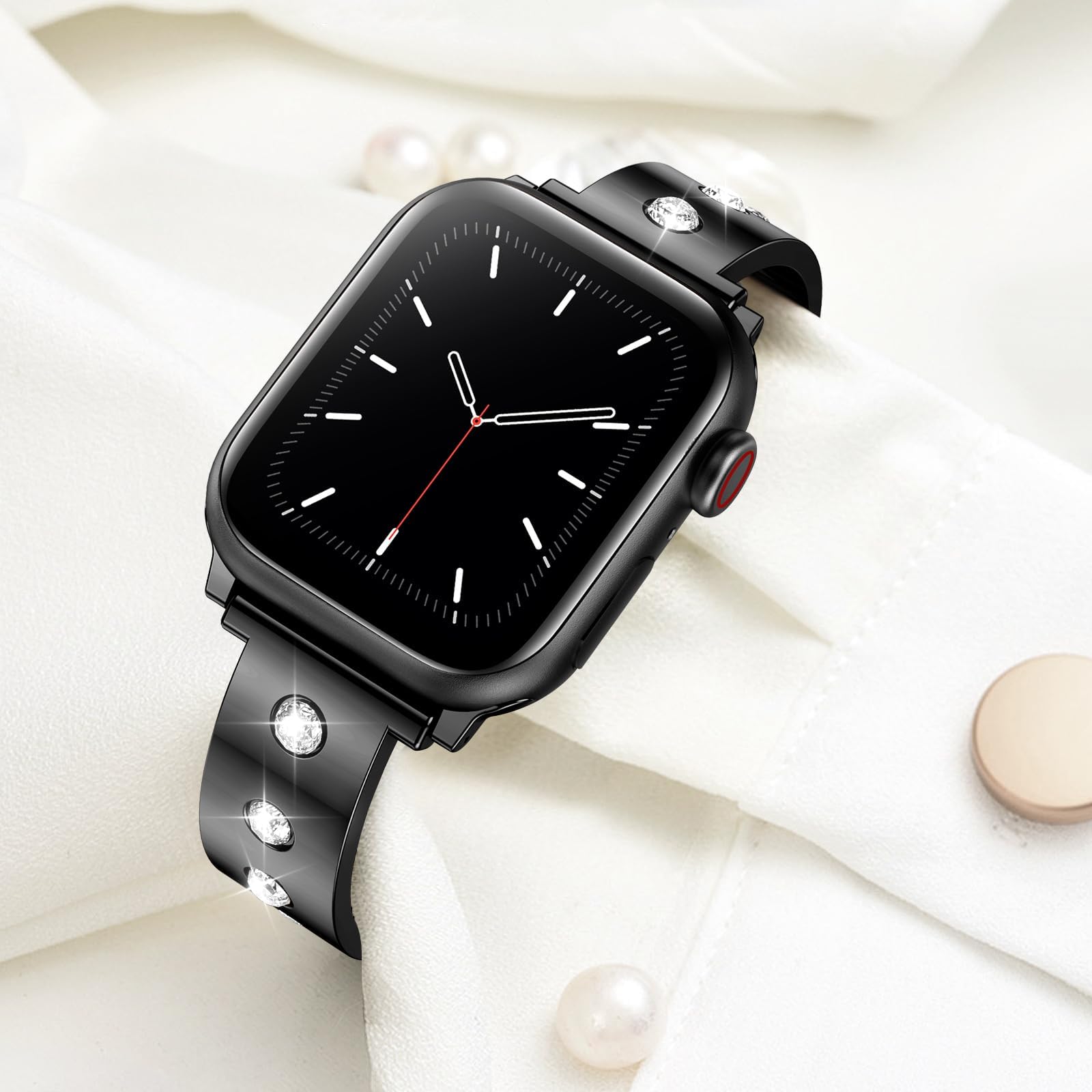 Bling It On Stainless Steel Link Band For Apple Watch Two Colors Available