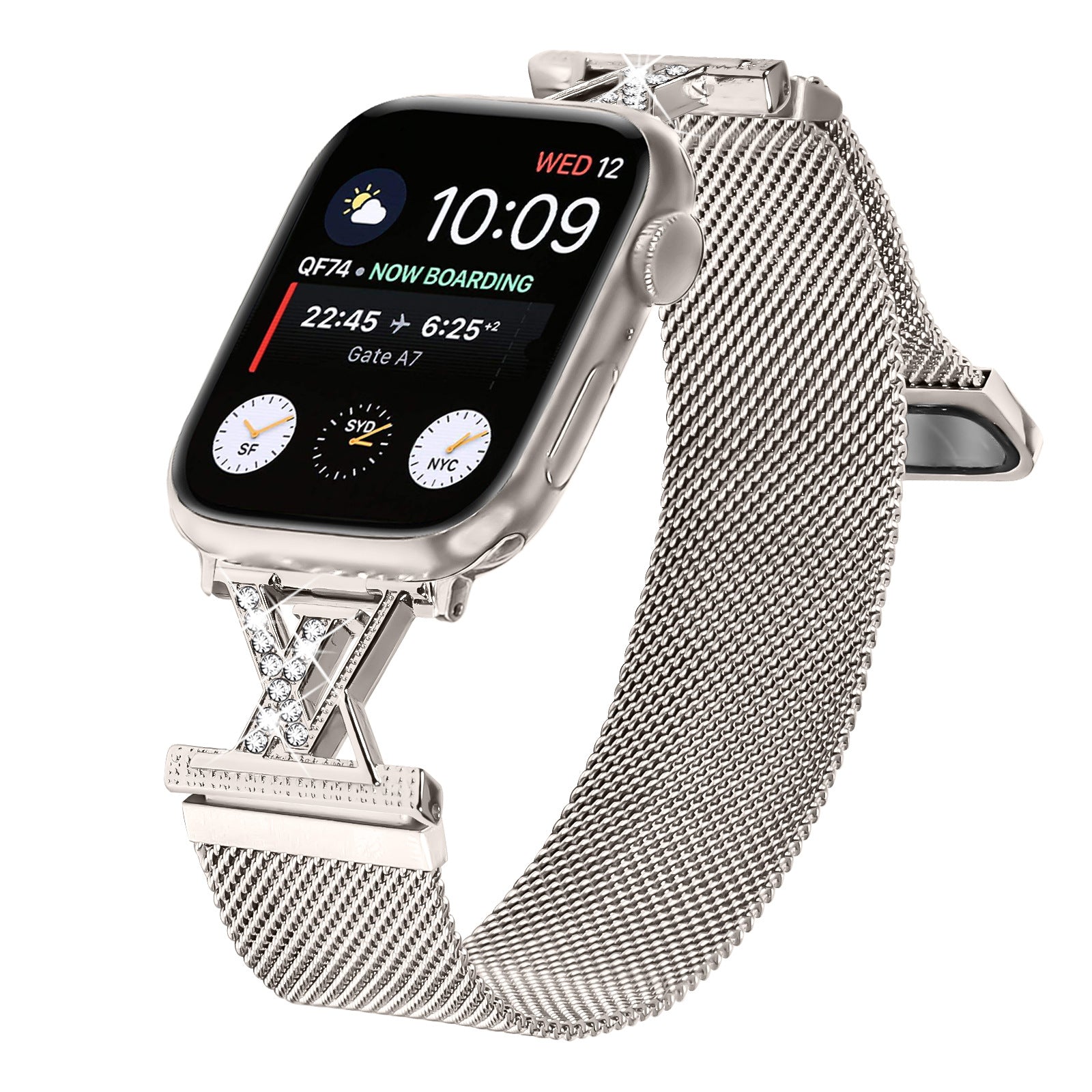 Crystal Couture Milanese Loop Band For Apple Watch Multiple Colors Available