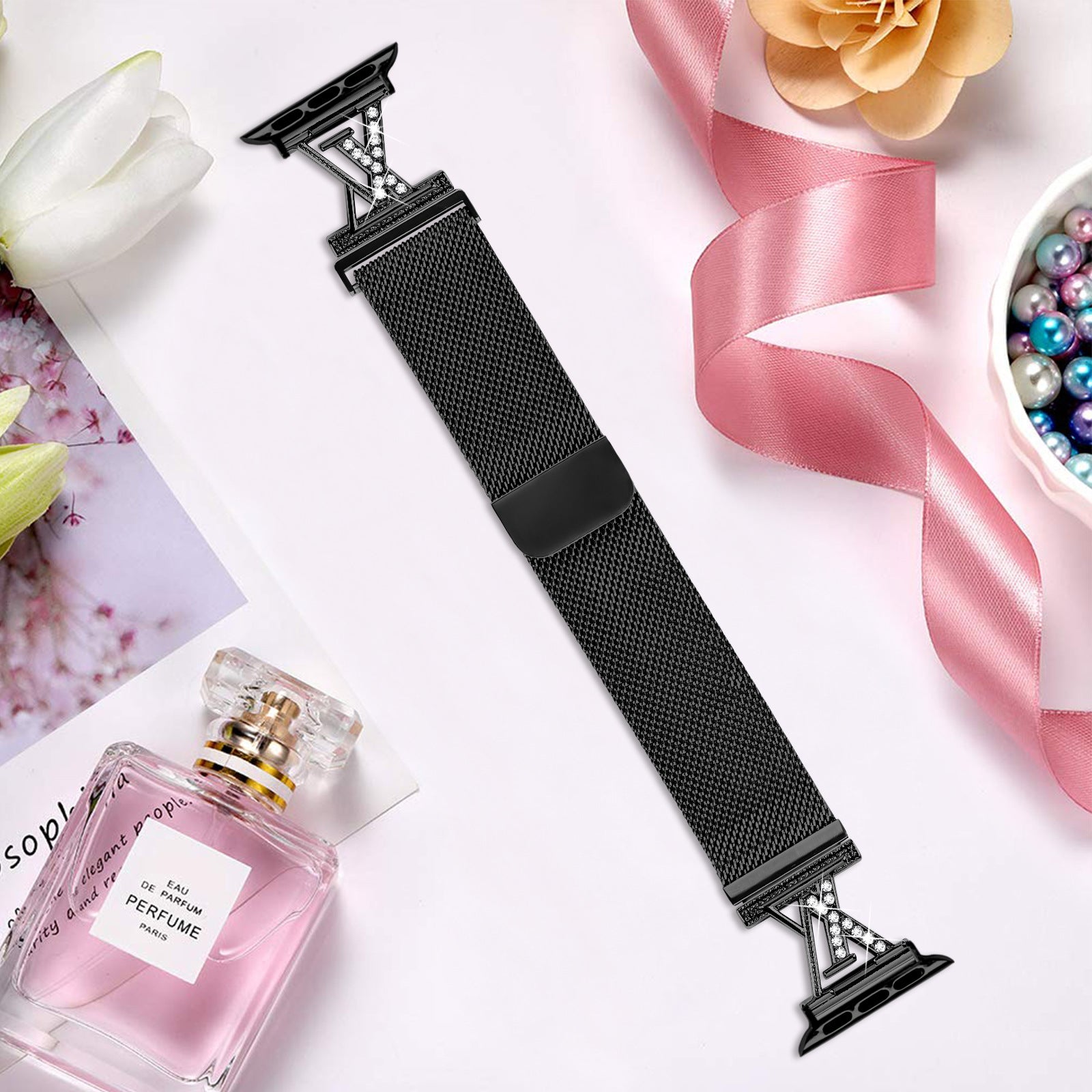 Crystal Couture Milanese Loop Band For Apple Watch Multiple Colors Available