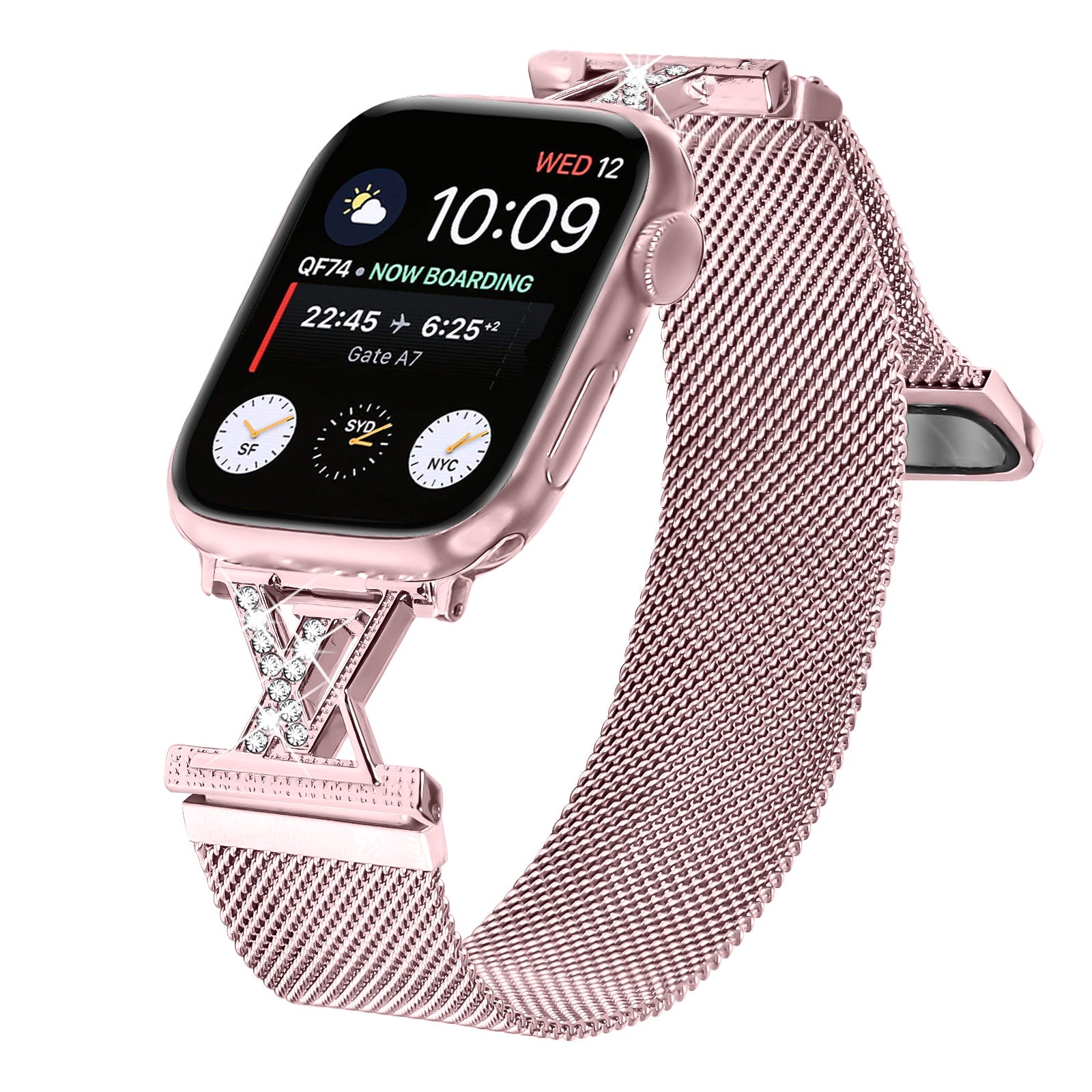 Crystal Couture Milanese Loop Band For Apple Watch Multiple Colors Available