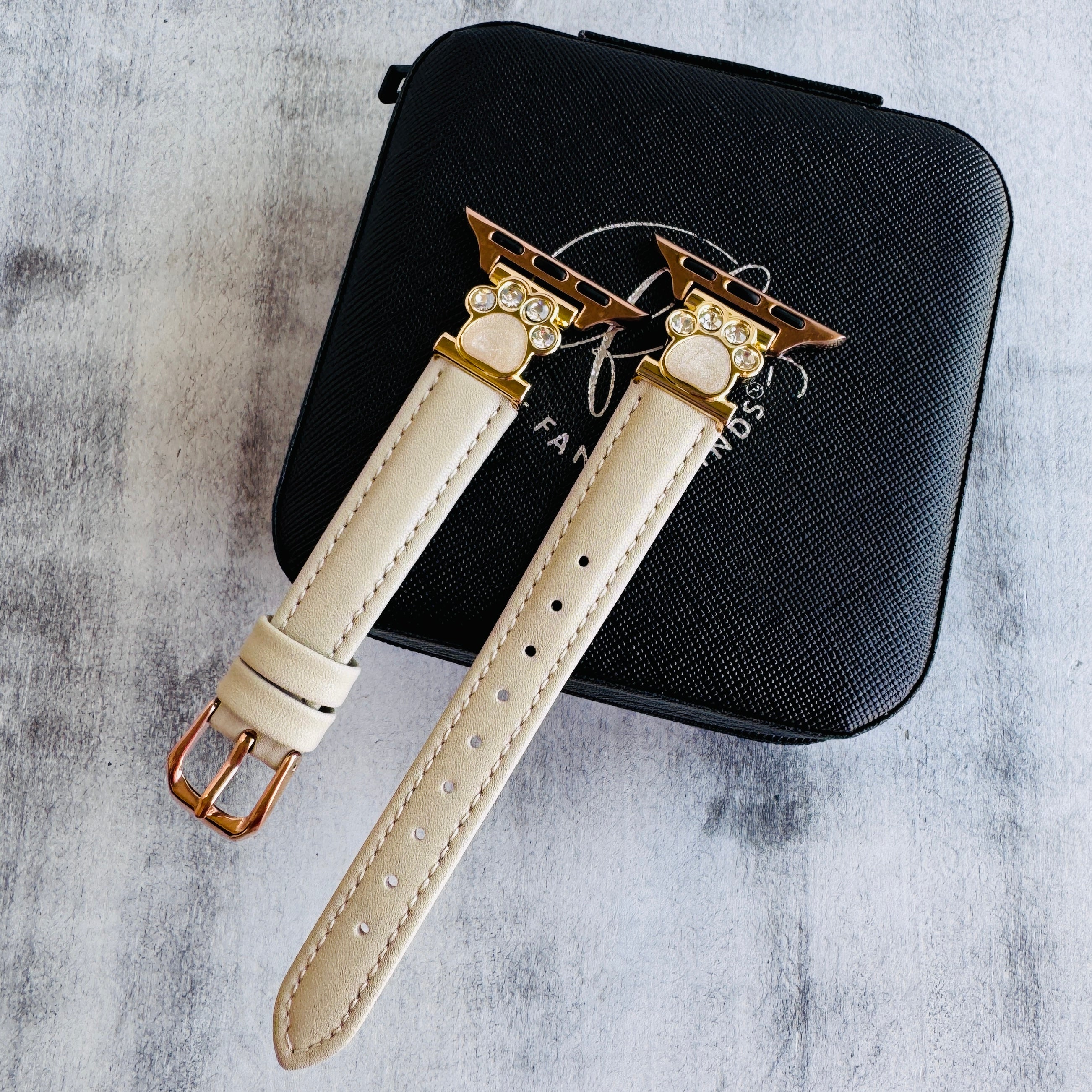 Paw & Sparkle Leather Band For Apple Watch Multiple Colors Available