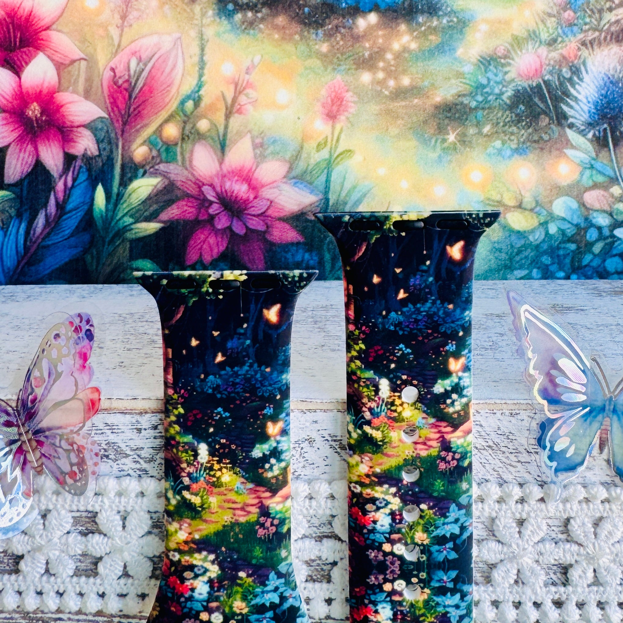 Mystic Garden Print Silicone Band For Apple Watch ù Mystic Garden ù Silicone Band for Apple Watch ùš Step into the shimmer.