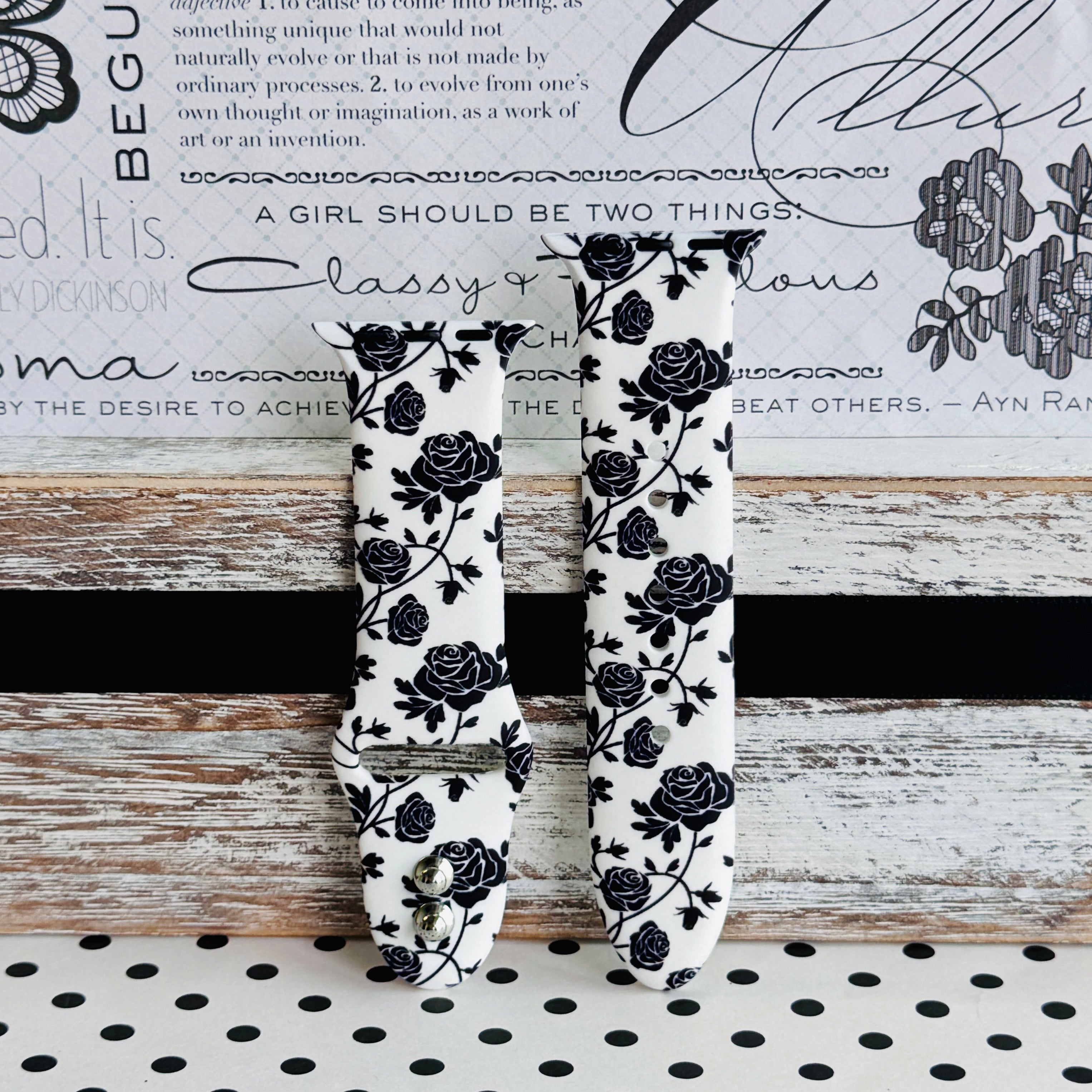 Midnight Bloom Print Silicone Band For Apple Watch