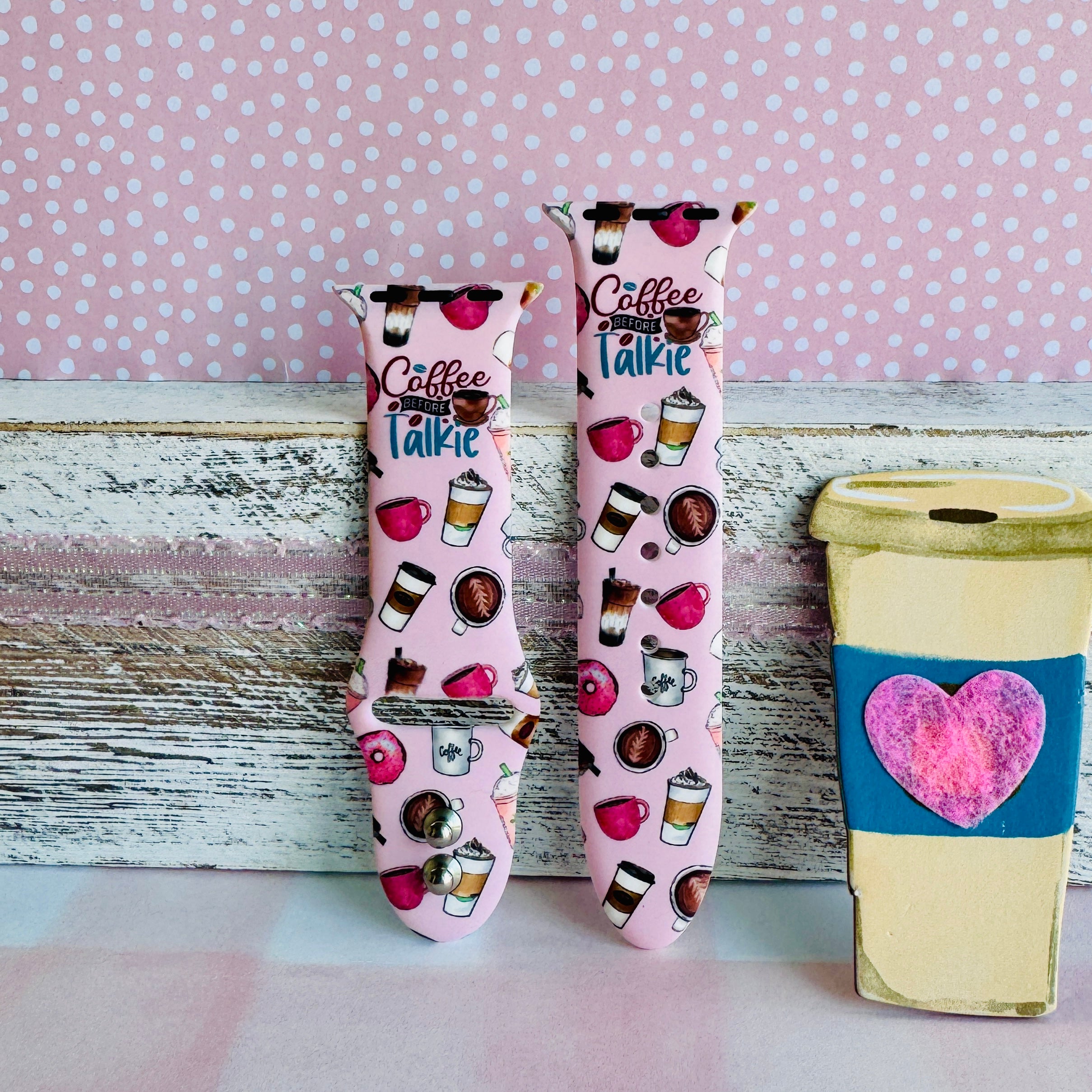 apple watch band coffee before talkie – quick-swap connectors, s/m and m/l sizes