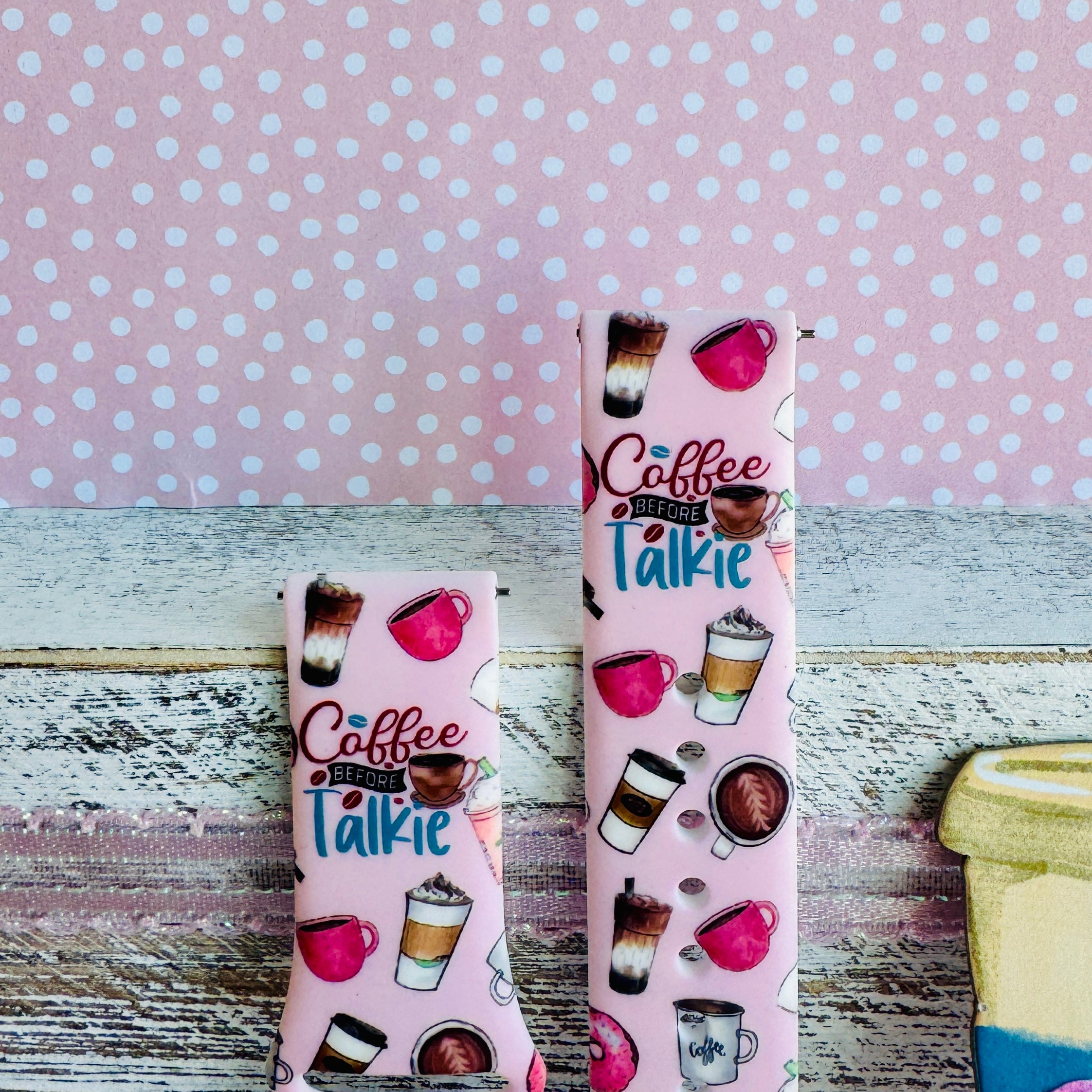 blush silicone watch band coffee slogan for samsung watch