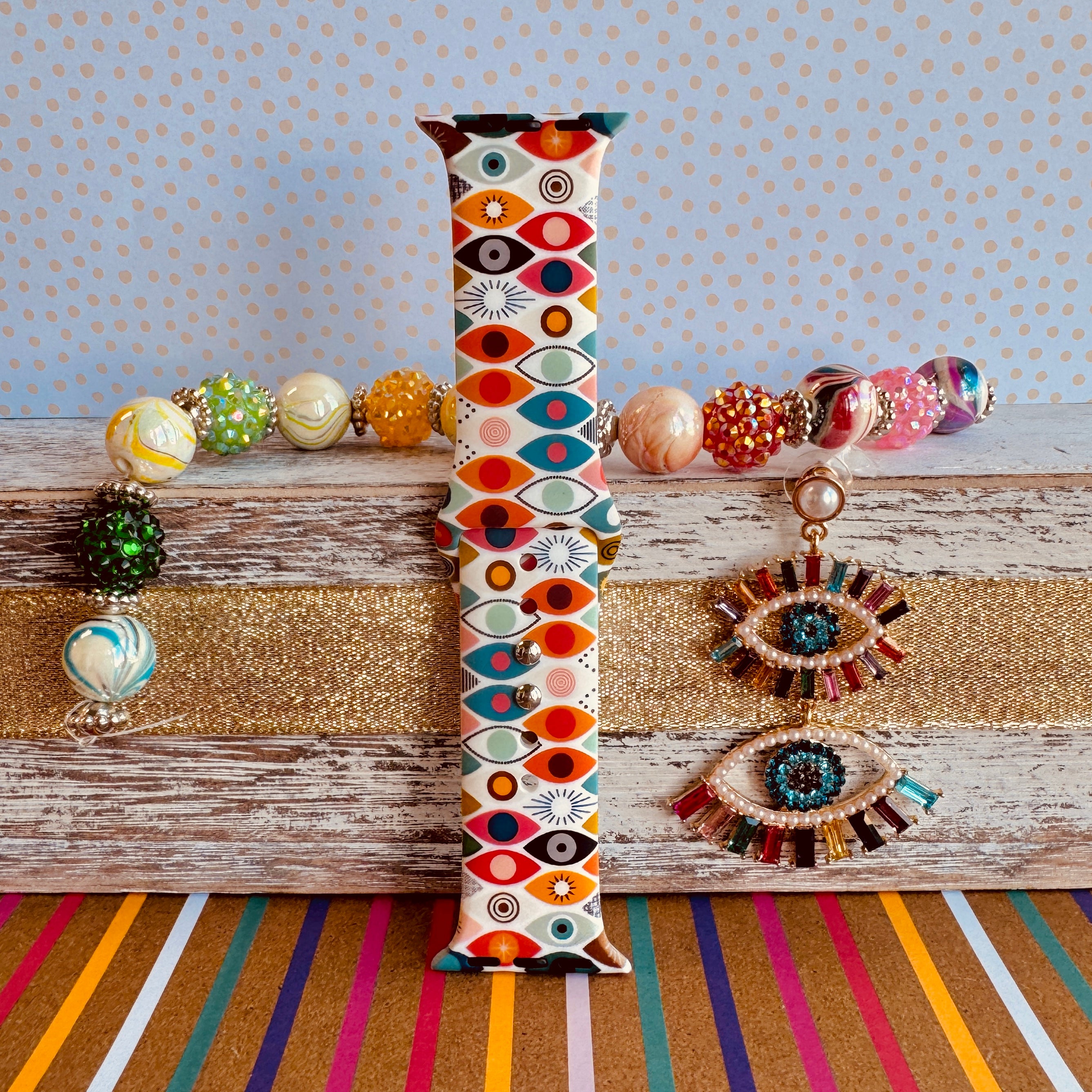 Eye See You Print Silicone Band For Apple Watch