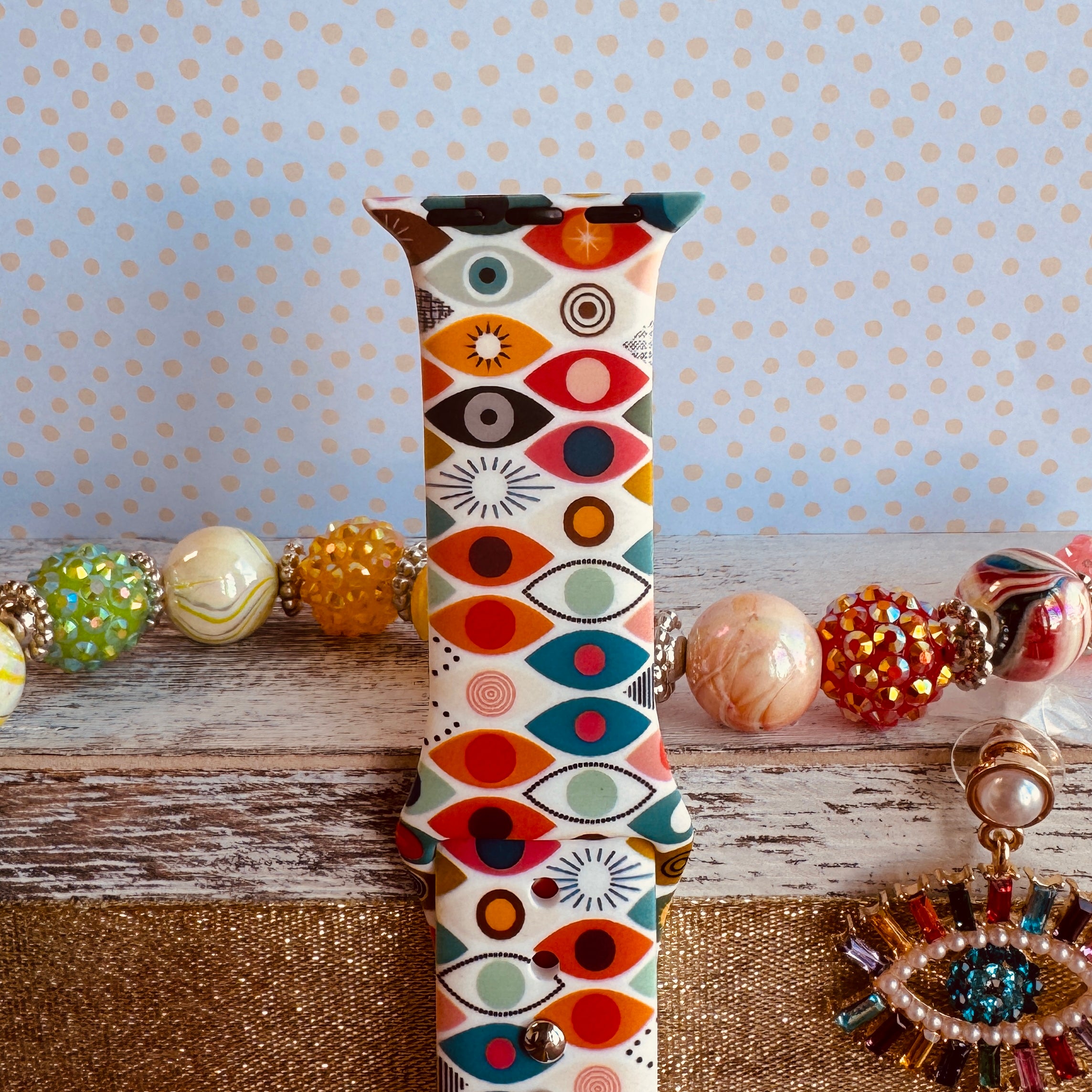Eye See You Print Silicone Band For Apple Watch