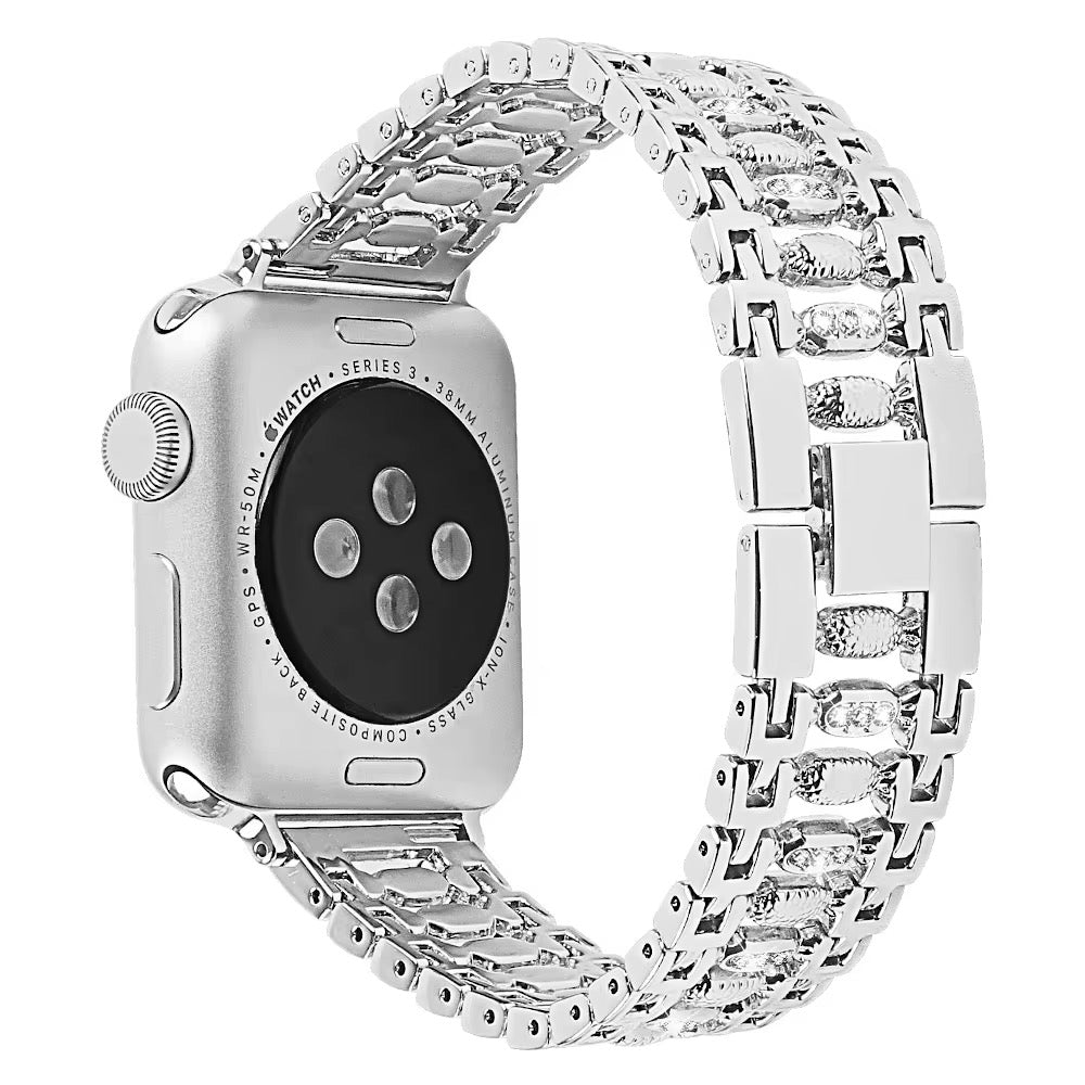 Diamond Dazzle Stainless Steel Link Band For Apple Watch Multiple Colors Available