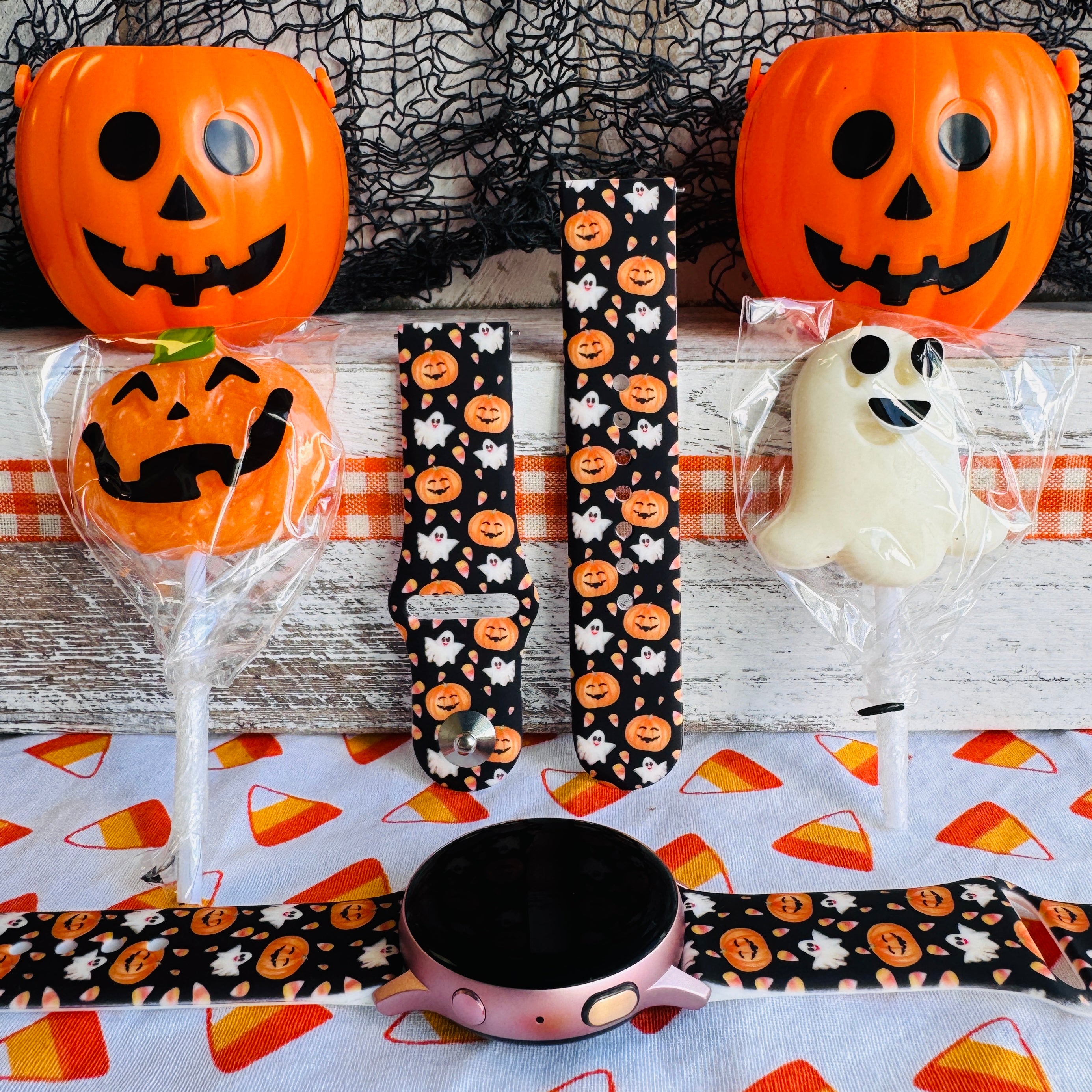 sweet and spooky samsung galaxy watch band 20mm silicone halloween print