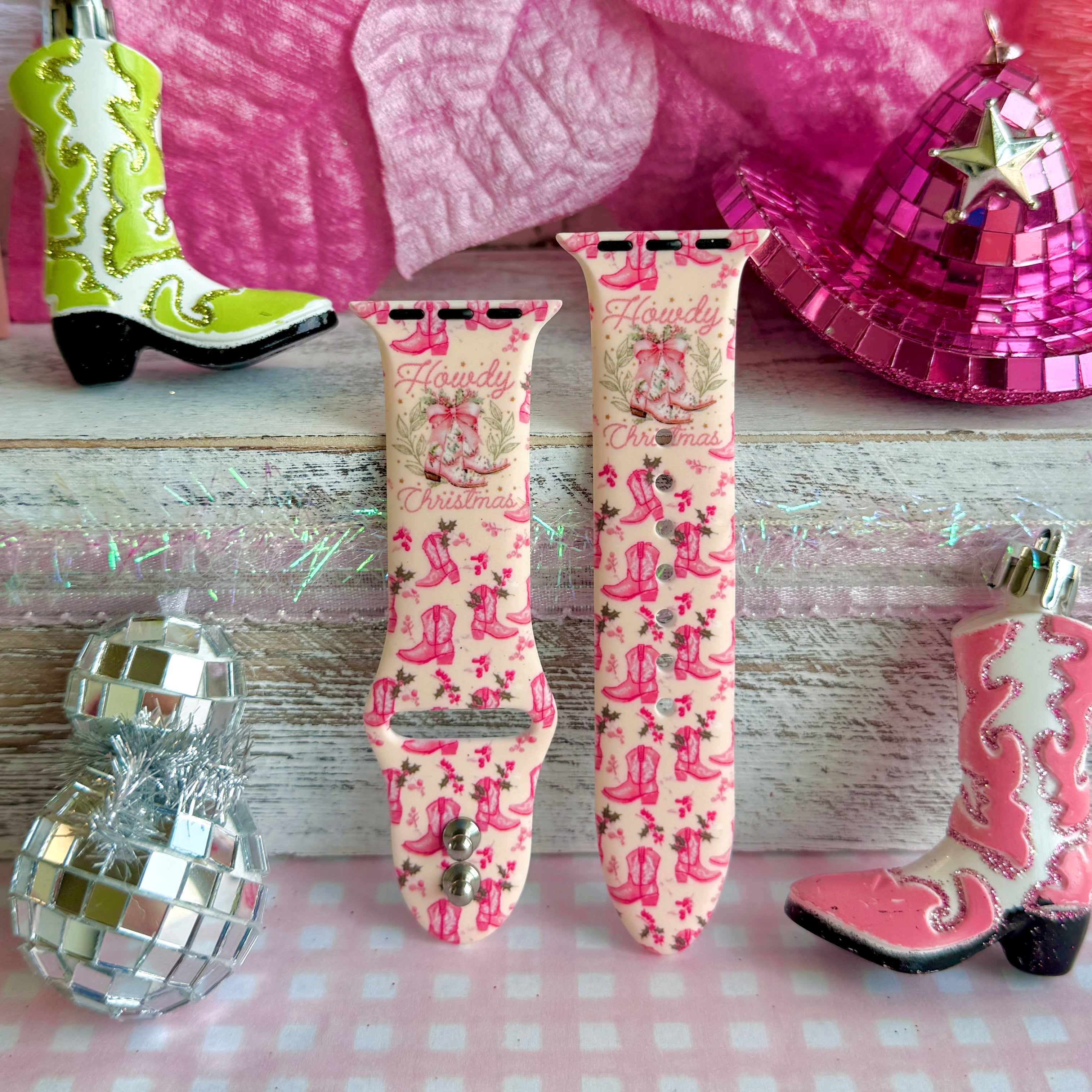 apple watch band howdy holidays – quick-swap connectors, s/m and m/l sizes