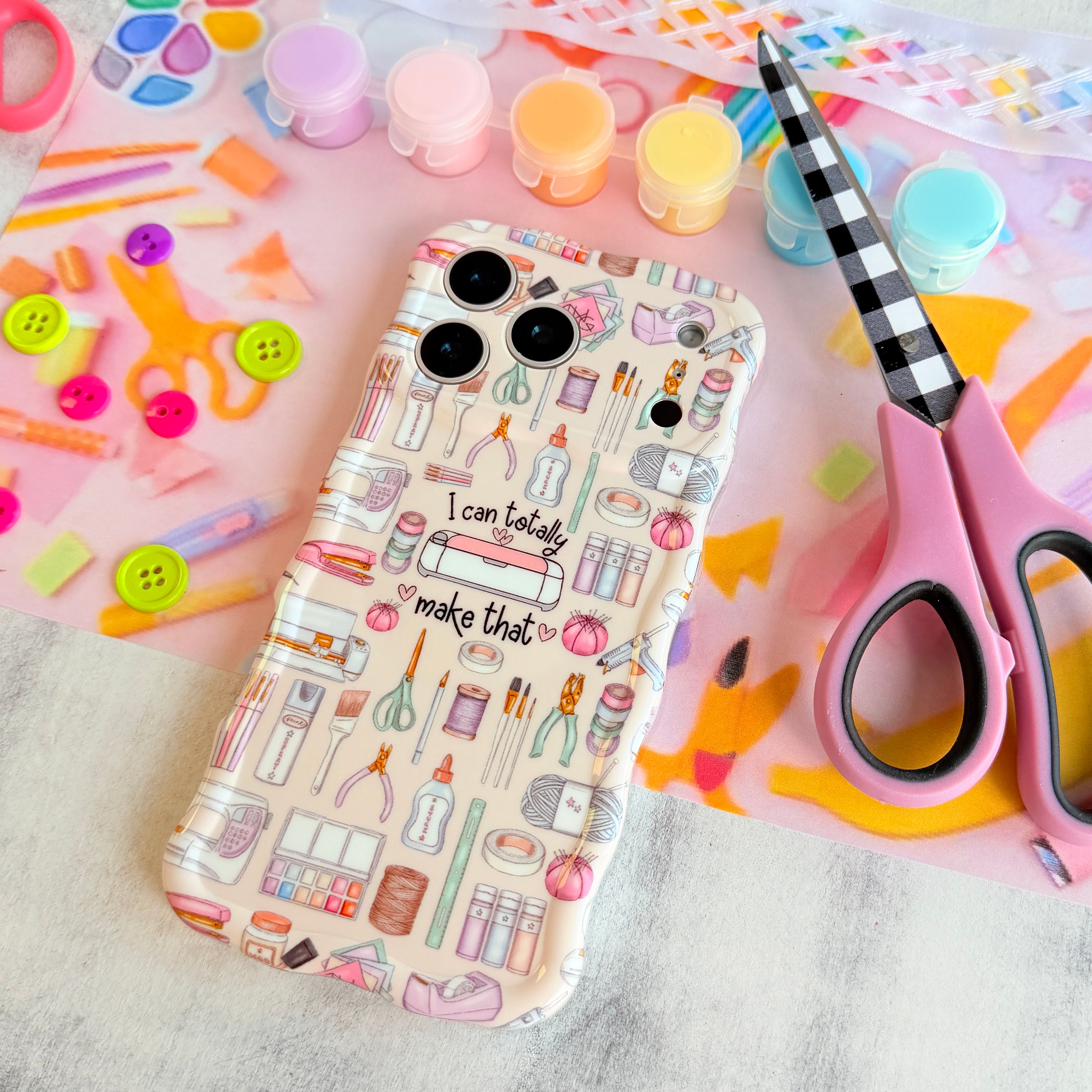 Creative pastel Wavy Luxe case for makers and crafters