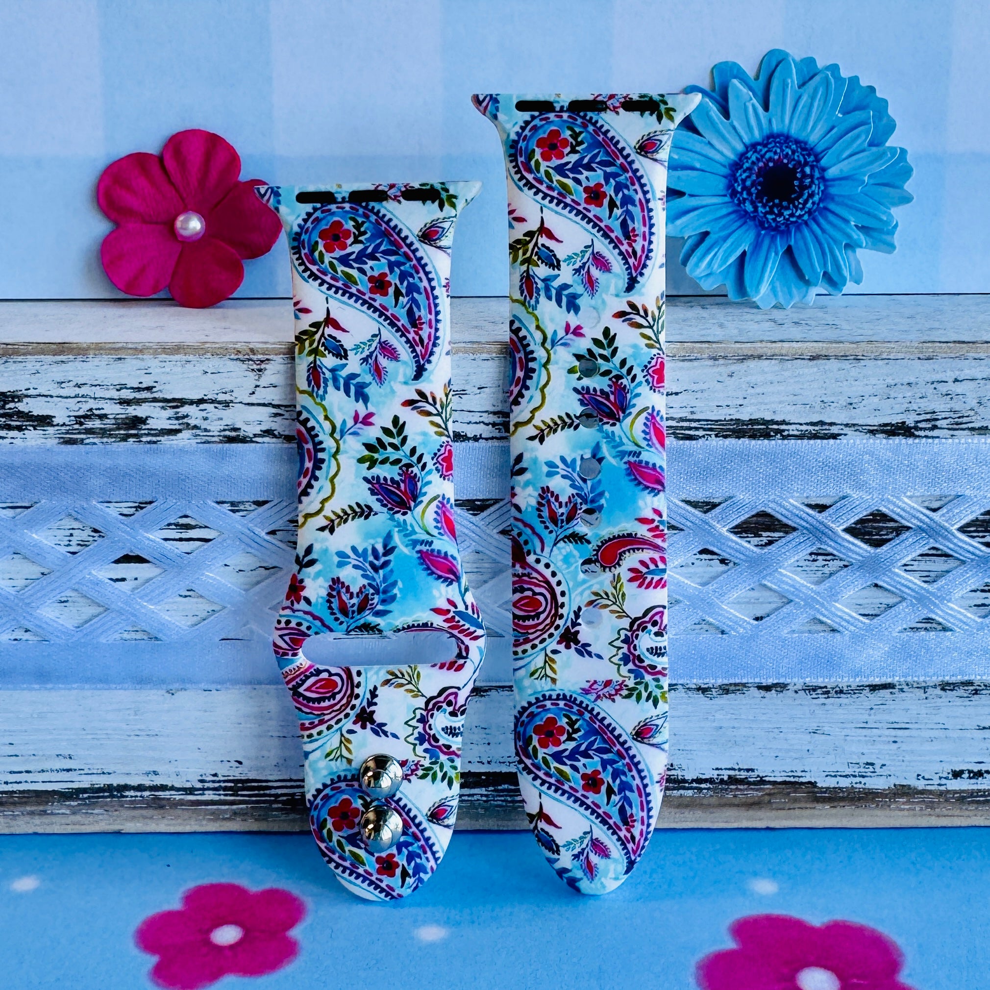 Boho-Paisley Breeze Print Silicone Band For Apple Watch