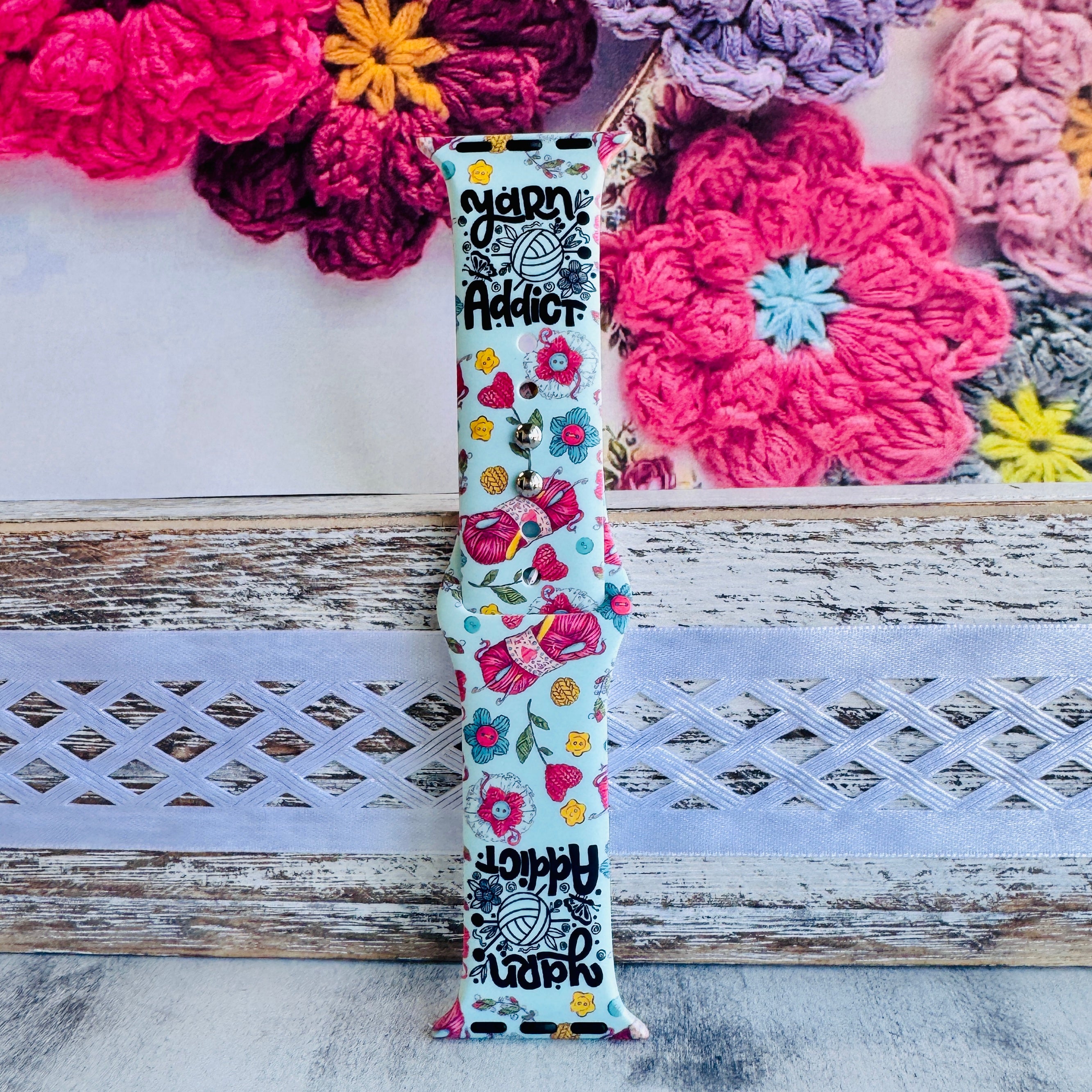 Yarn Addict Print Silicone Band For Apple Watch