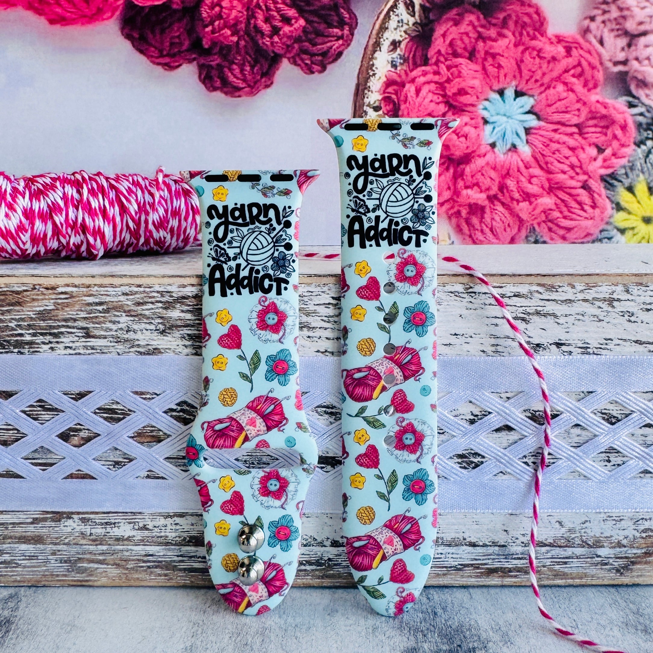 Yarn Addict Print Silicone Band For Apple Watch