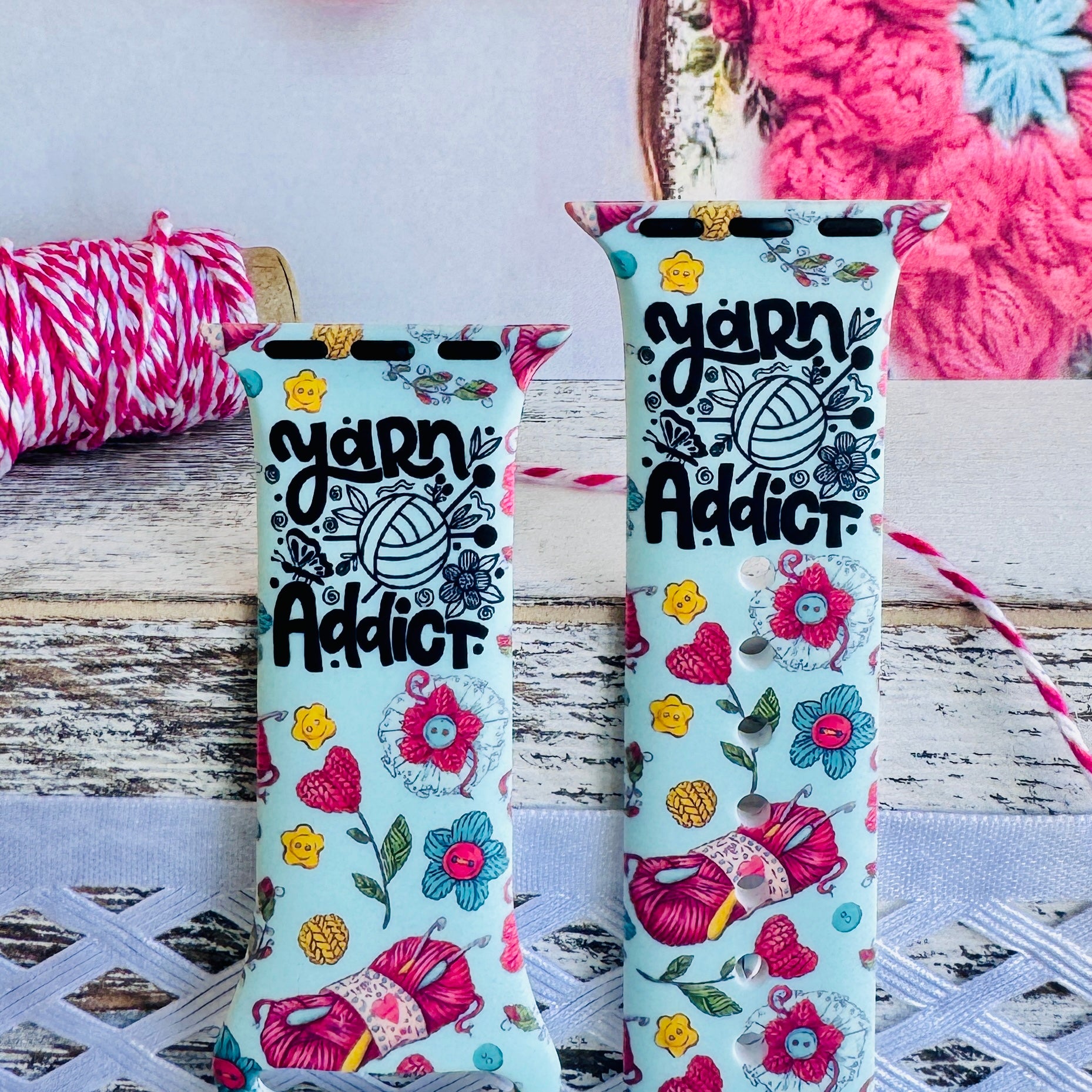 Yarn Addict Print Silicone Band For Apple Watch