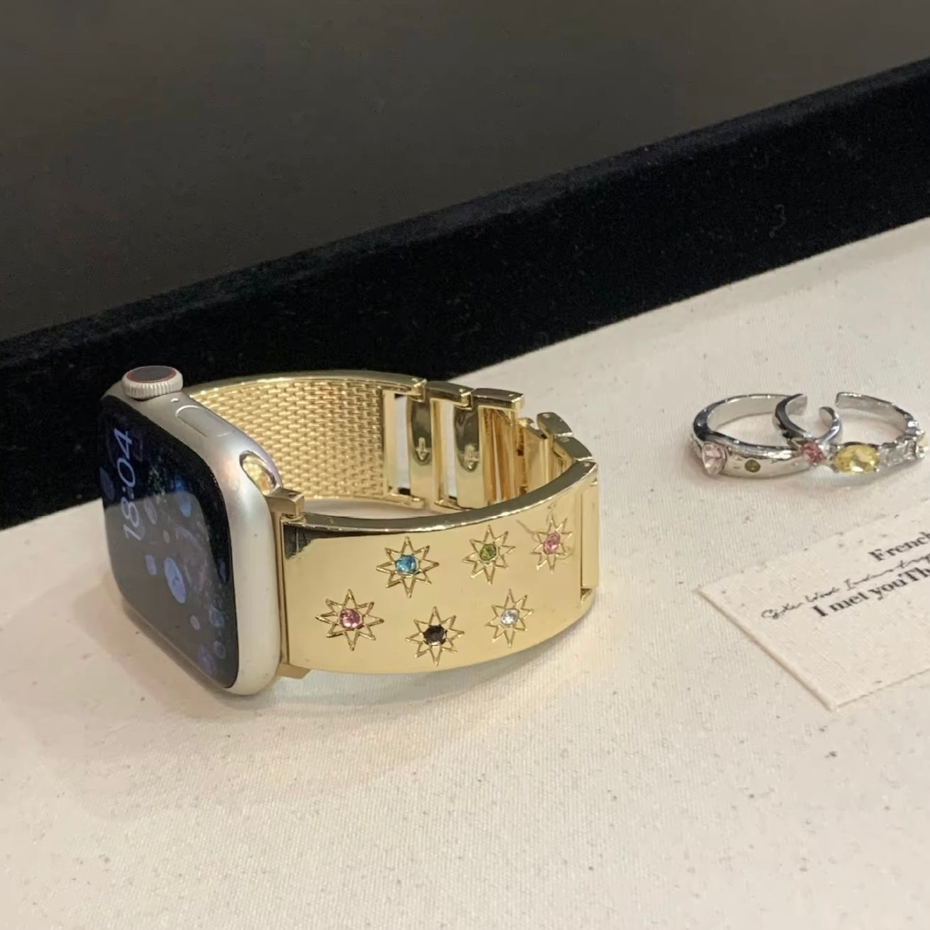 Starstruck Stainless Steel Link Band For Apple Watch Multiple Colors Available