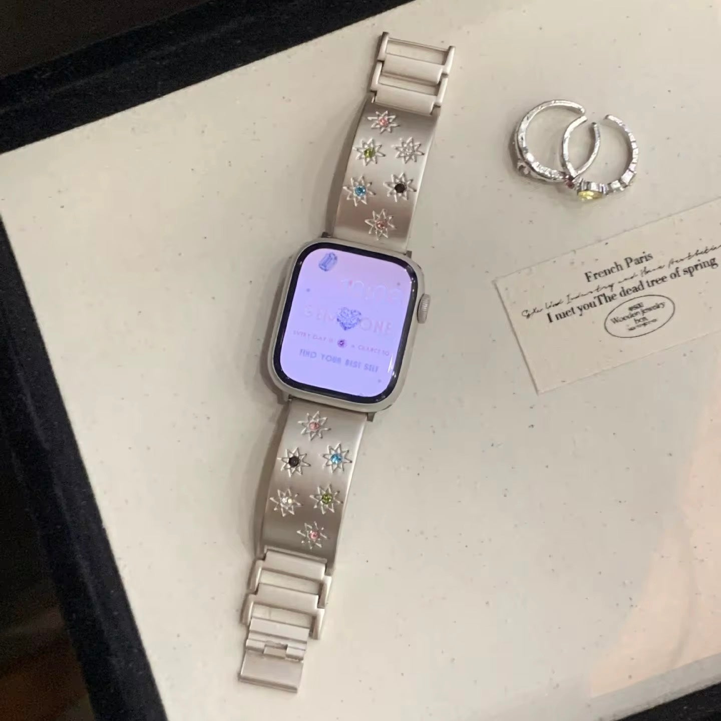 Starstruck Stainless Steel Link Band For Apple Watch Multiple Colors Available