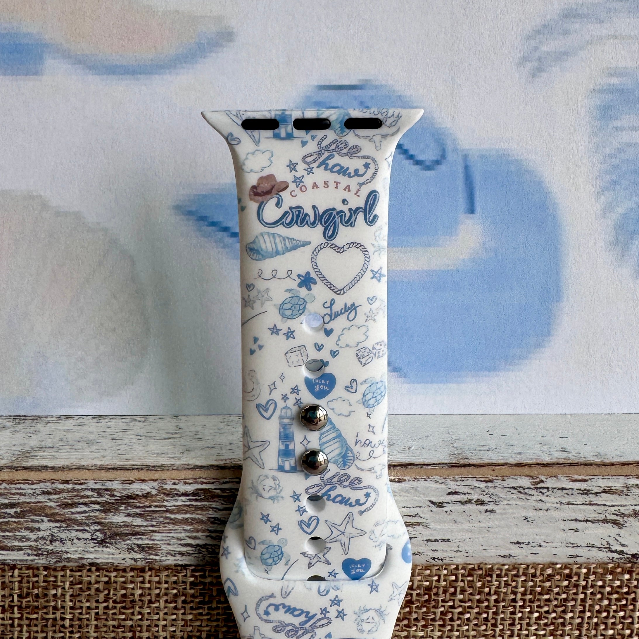 Coastal Cowgirl Print Silicone Band For Apple Watch