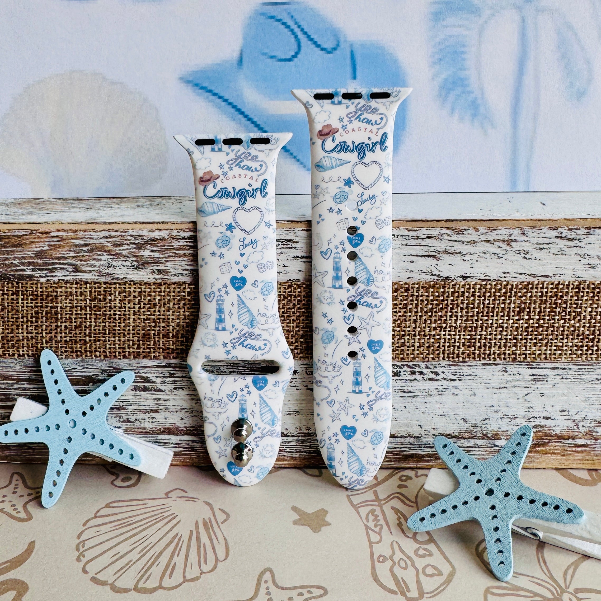 Coastal Cowgirl Print Silicone Band For Apple Watch