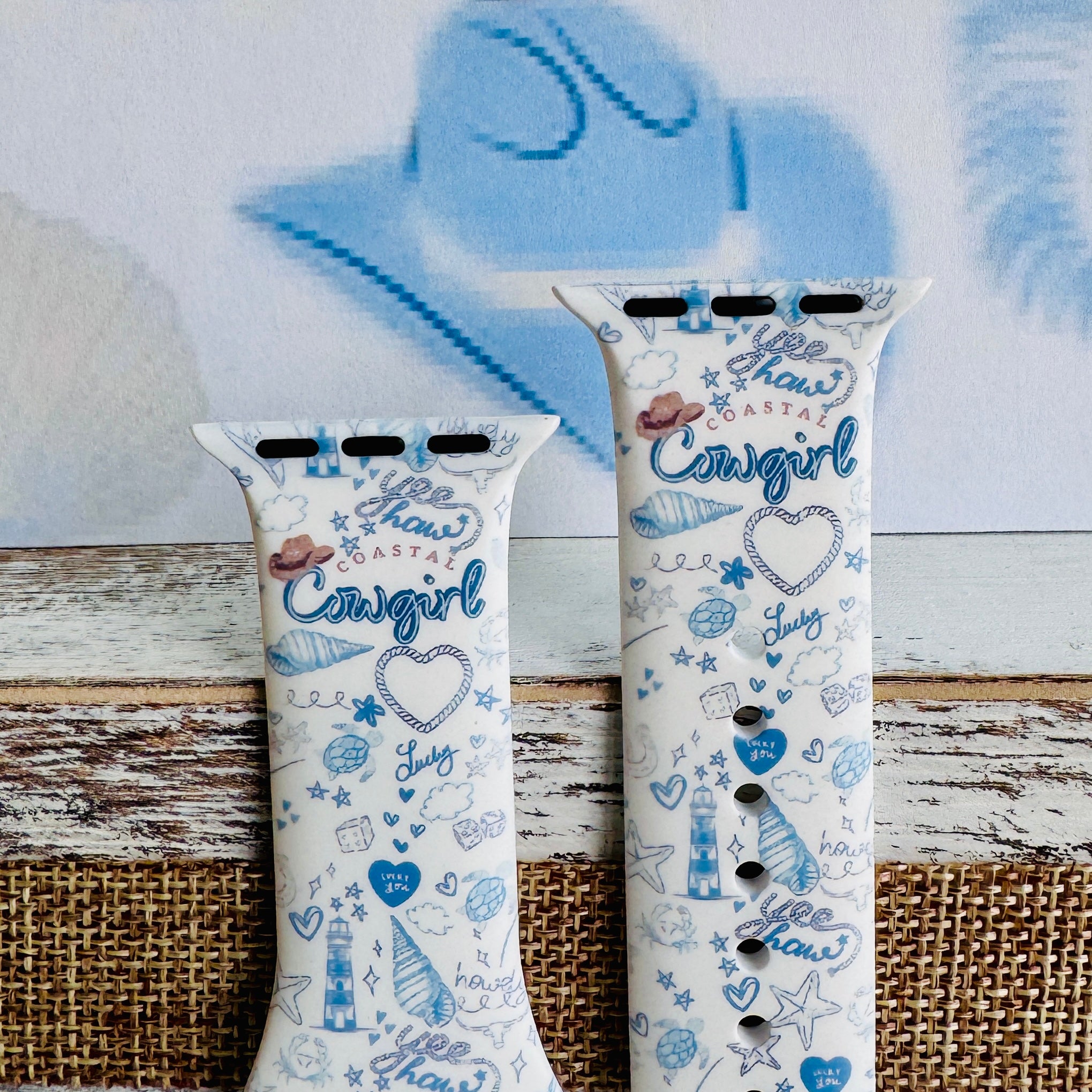 Coastal Cowgirl Print Silicone Band For Apple Watch
