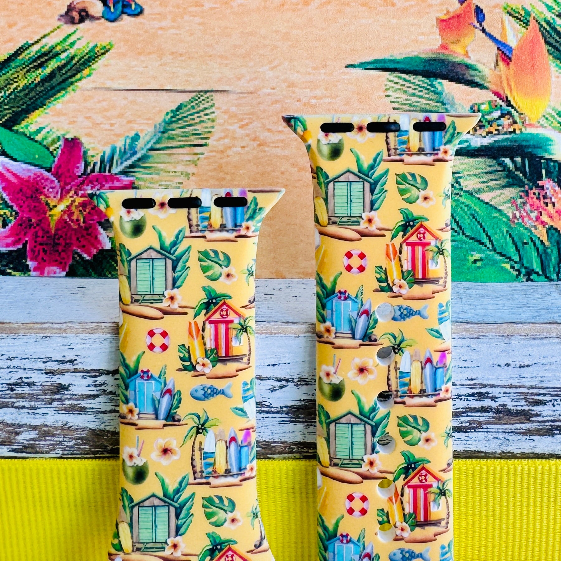 Cabana Cutie Print Silicone Band For Apple Watch