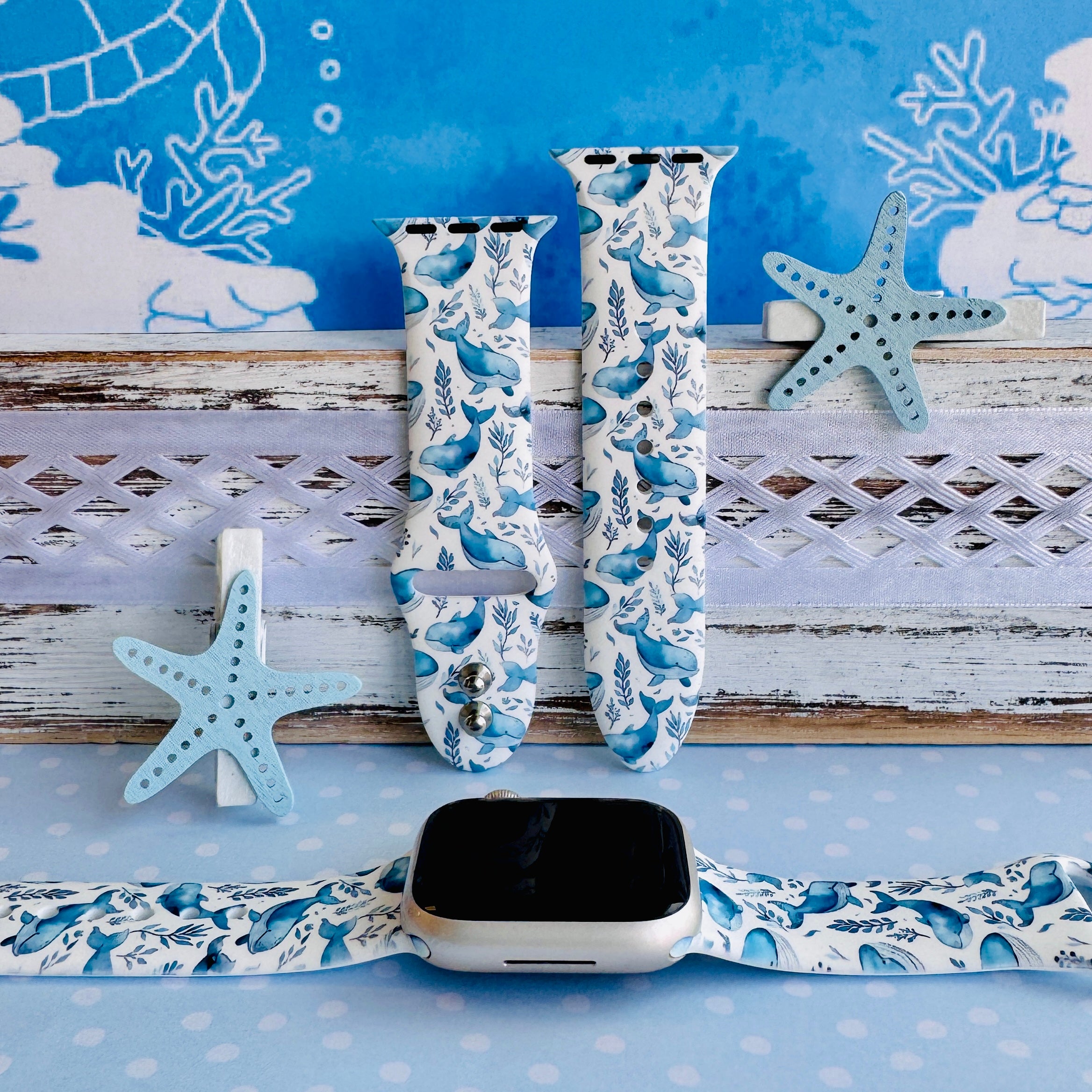 Whaley Cute Print Silicone Band For Apple Watch