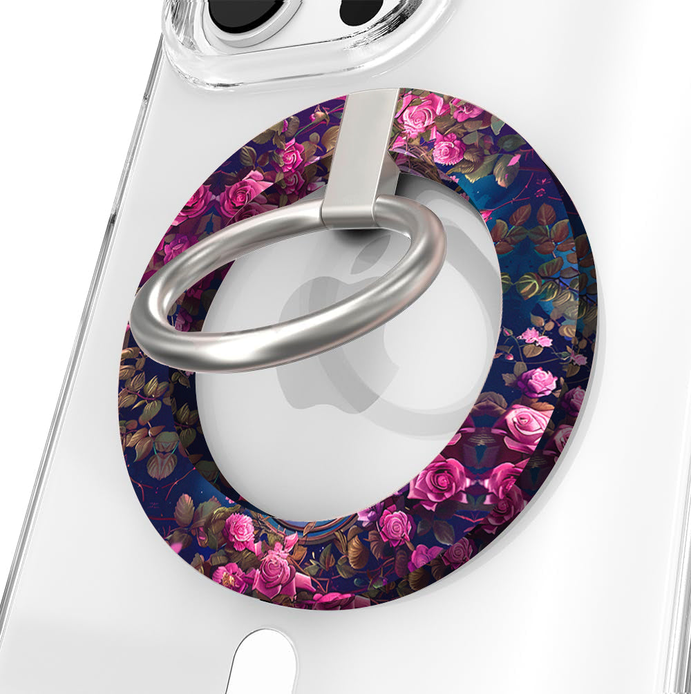 Enchanted Skies floral MagSafe phone grip ring matching the Enchanted Skies phone case pattern compatible with iPhone
