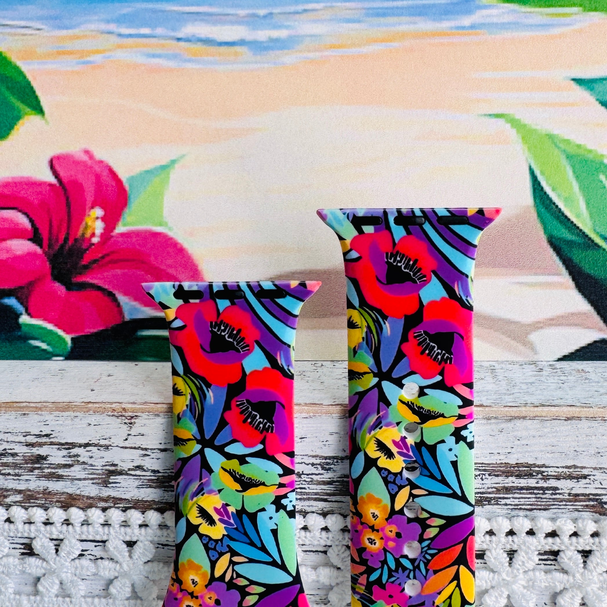Electric Paradise Print Silicone Band For Apple Watch