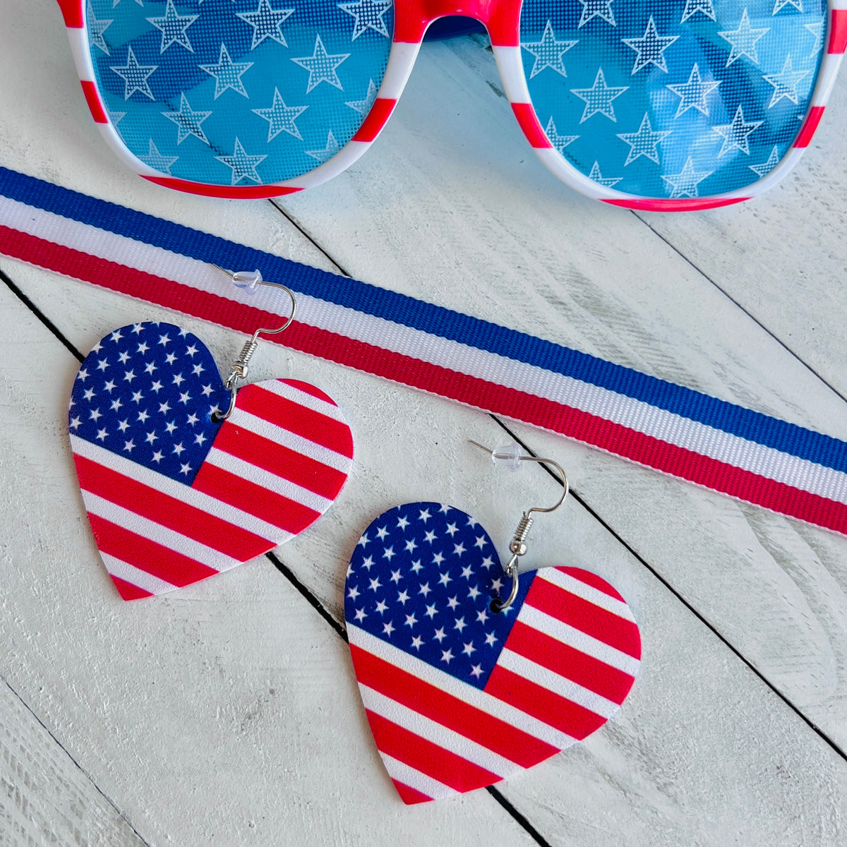 Heart The USA Faux Leather Ear Bling Fancy Bands