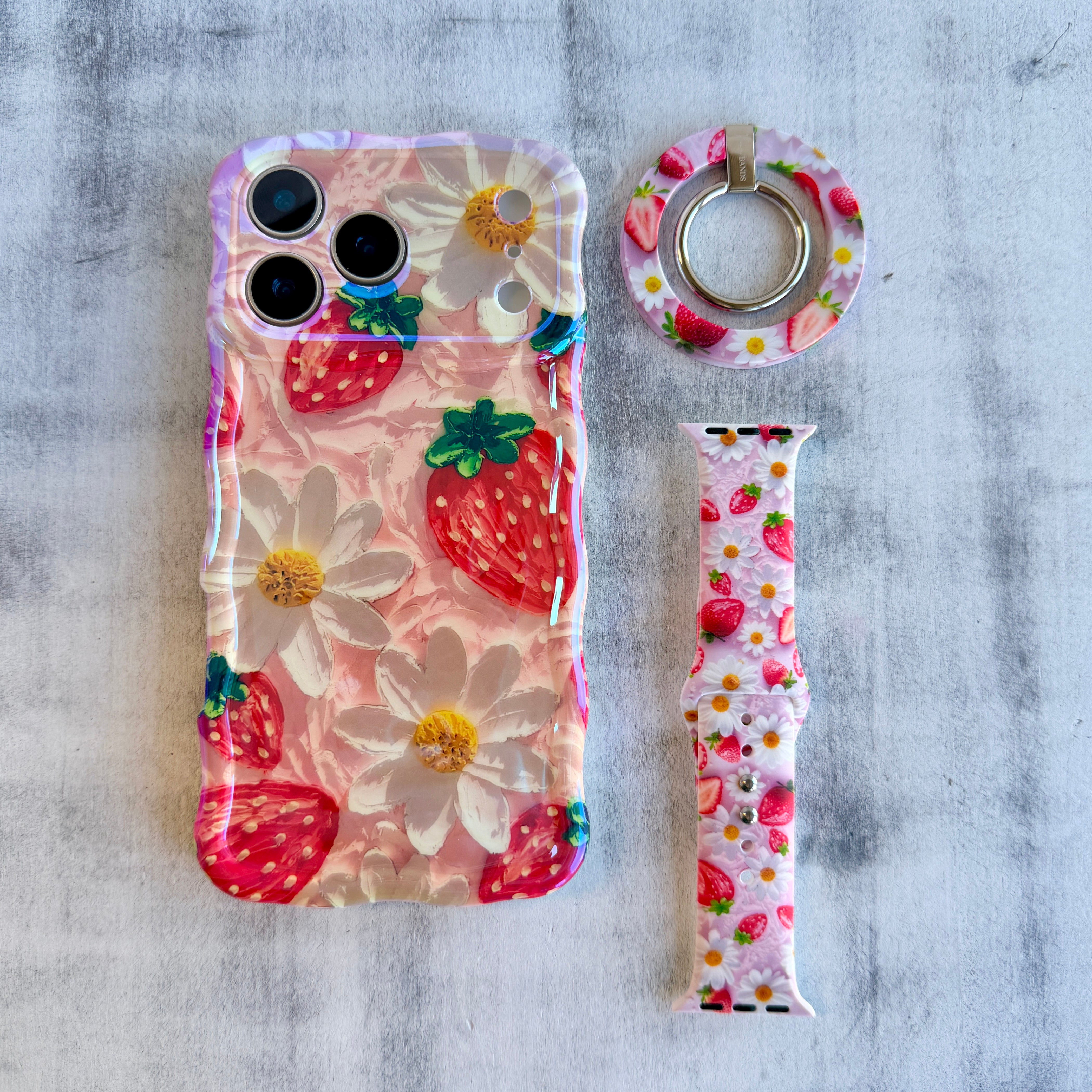 Berry Cute Blooms iPhone + Watch Matching Set â Match your wrist to your phone in one click âï¸ The Berry Cute Blooms Watch Set includes the coordinating case + MagSafe grip ring + silicone Apple Wa...