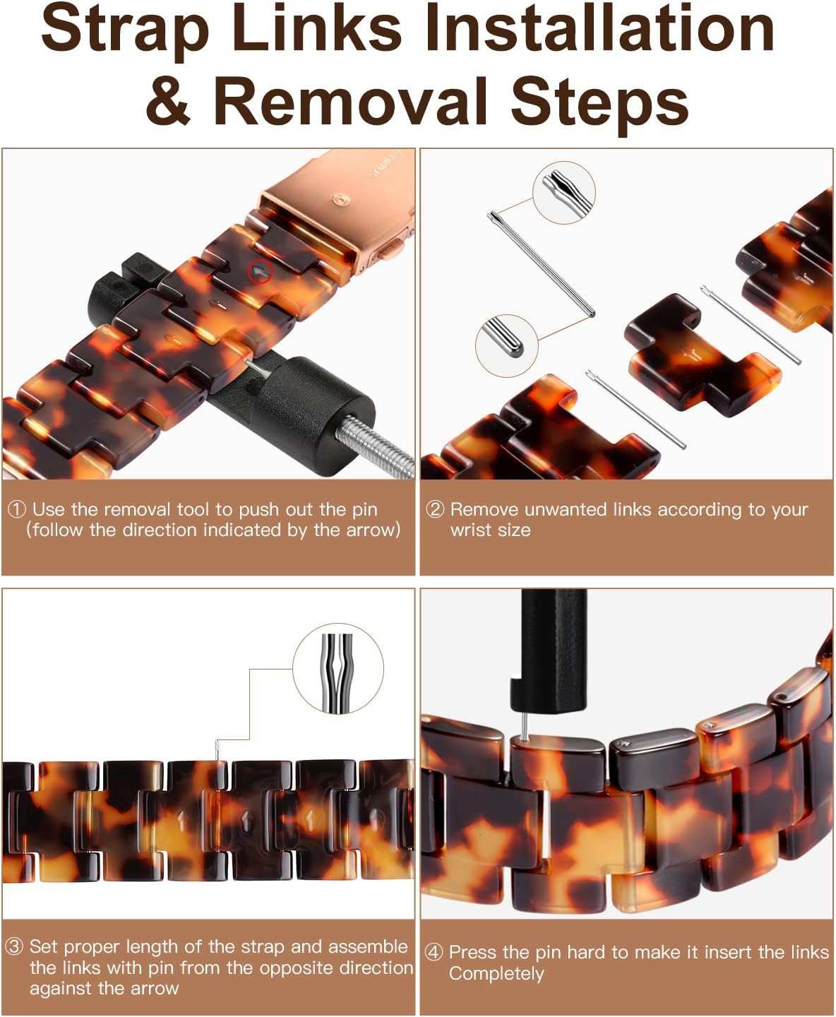 Luxurious Resin Link Band For Apple Watch Multiple Colors Available — Lighter than stainless steel metal band.Unique light and slim design makes the watch strap thinner more flexible.You will get t...