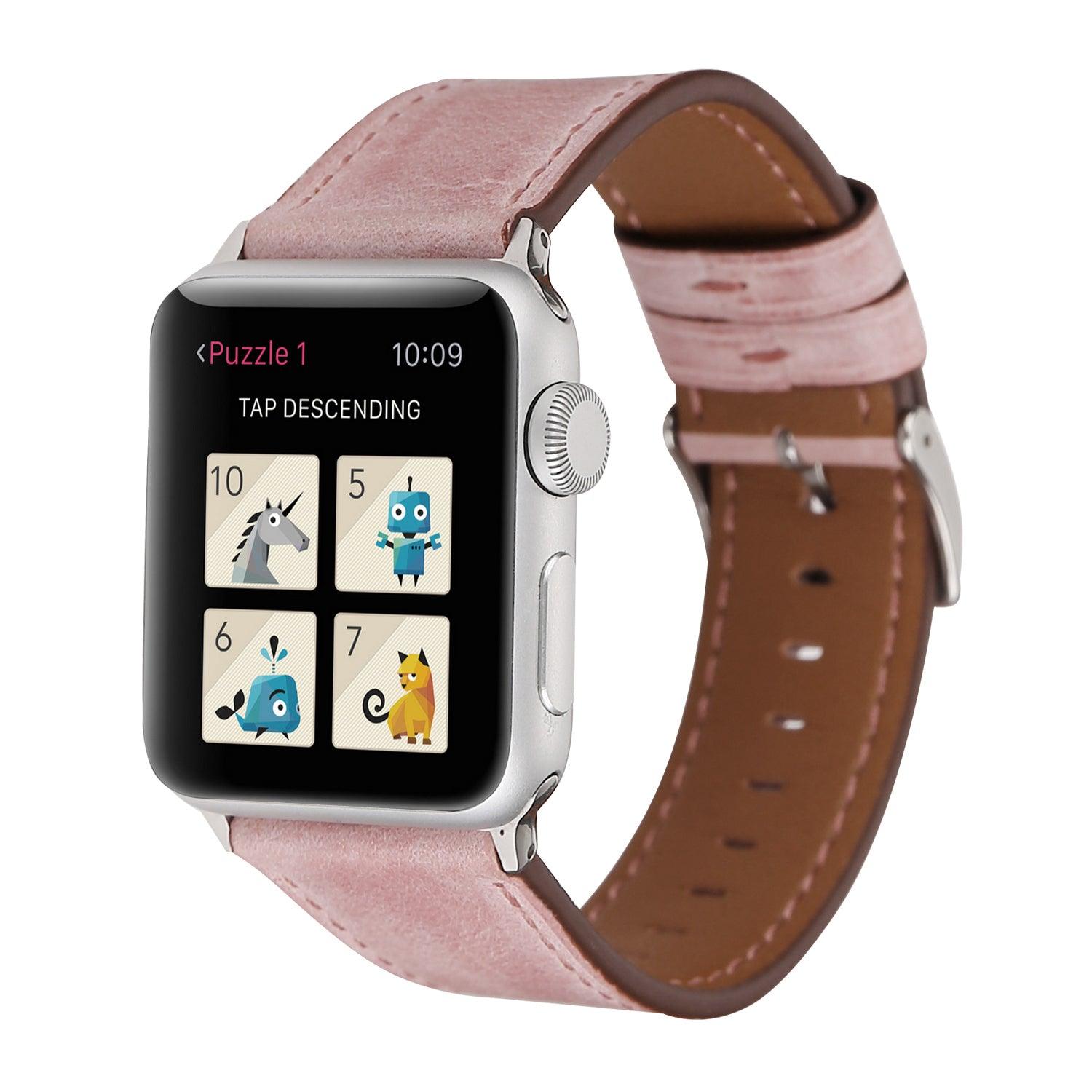 Cotton Candy Leather Soft Pink Band For Apple Watch - Fancy Bands