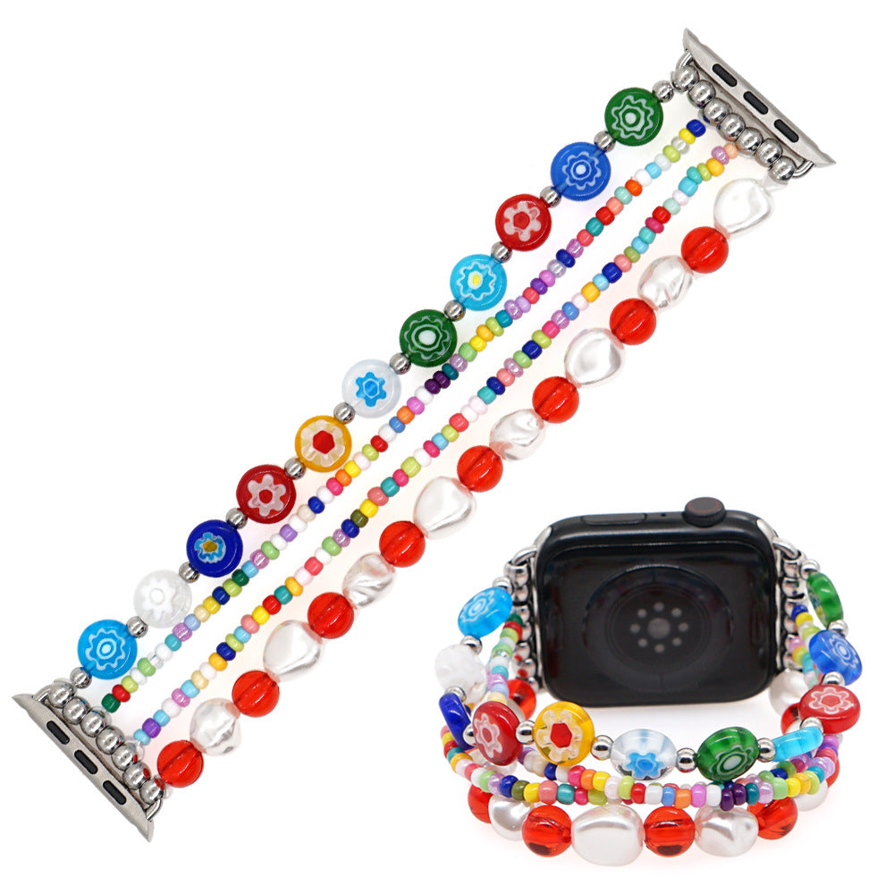 Banda de pulsera Heishi con cuentas adornadas para Apple Watch Múltiples estilos/colores disponibles
