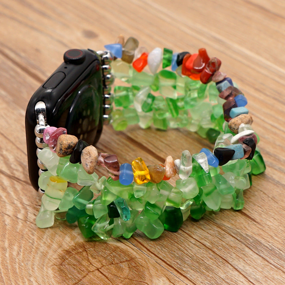 Pulsera Heishi de cuarzo de ágata para Apple Watch, varios estilos/colores disponibles