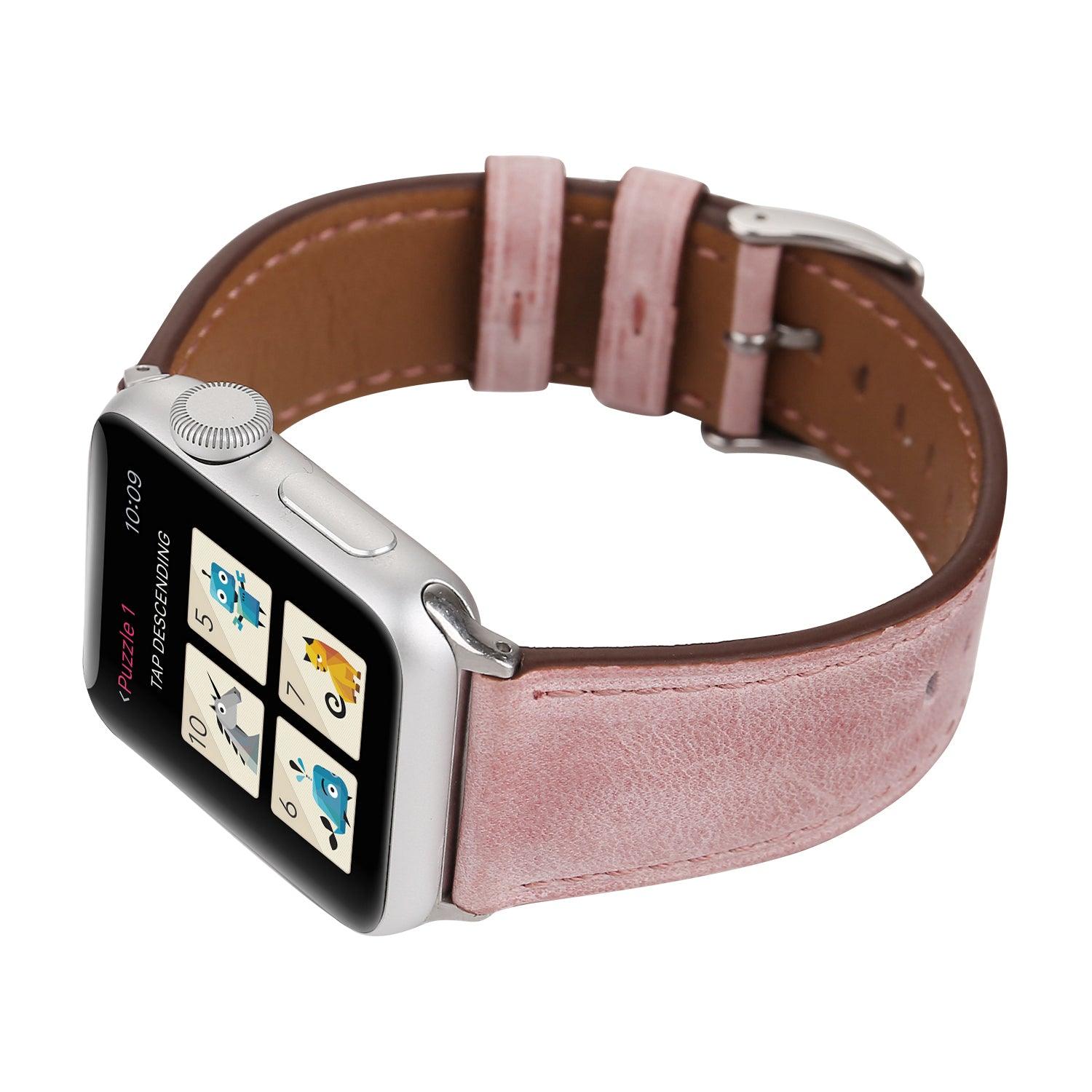 Cotton Candy Leather Soft Pink Band For Apple Watch - Fancy Bands