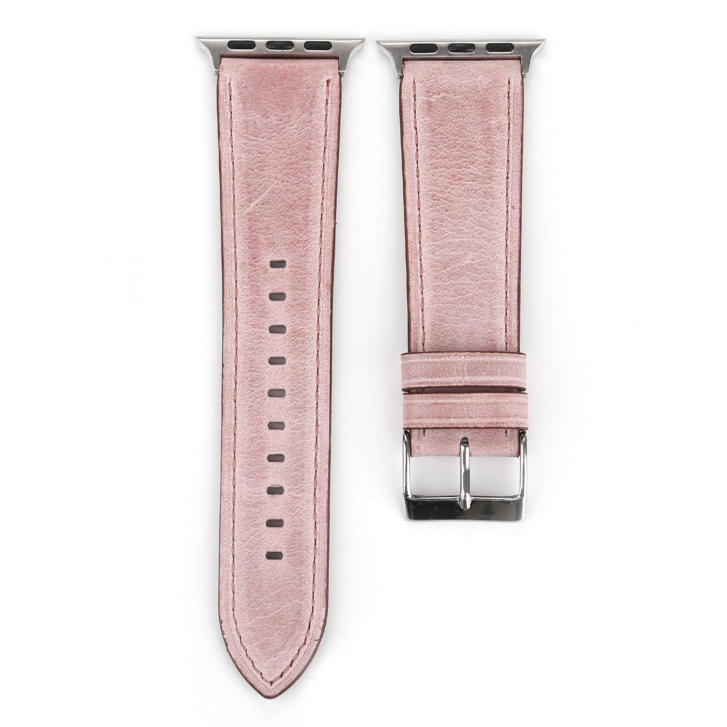Cotton Candy Leather Soft Pink Band For Apple Watch - Fancy Bands
