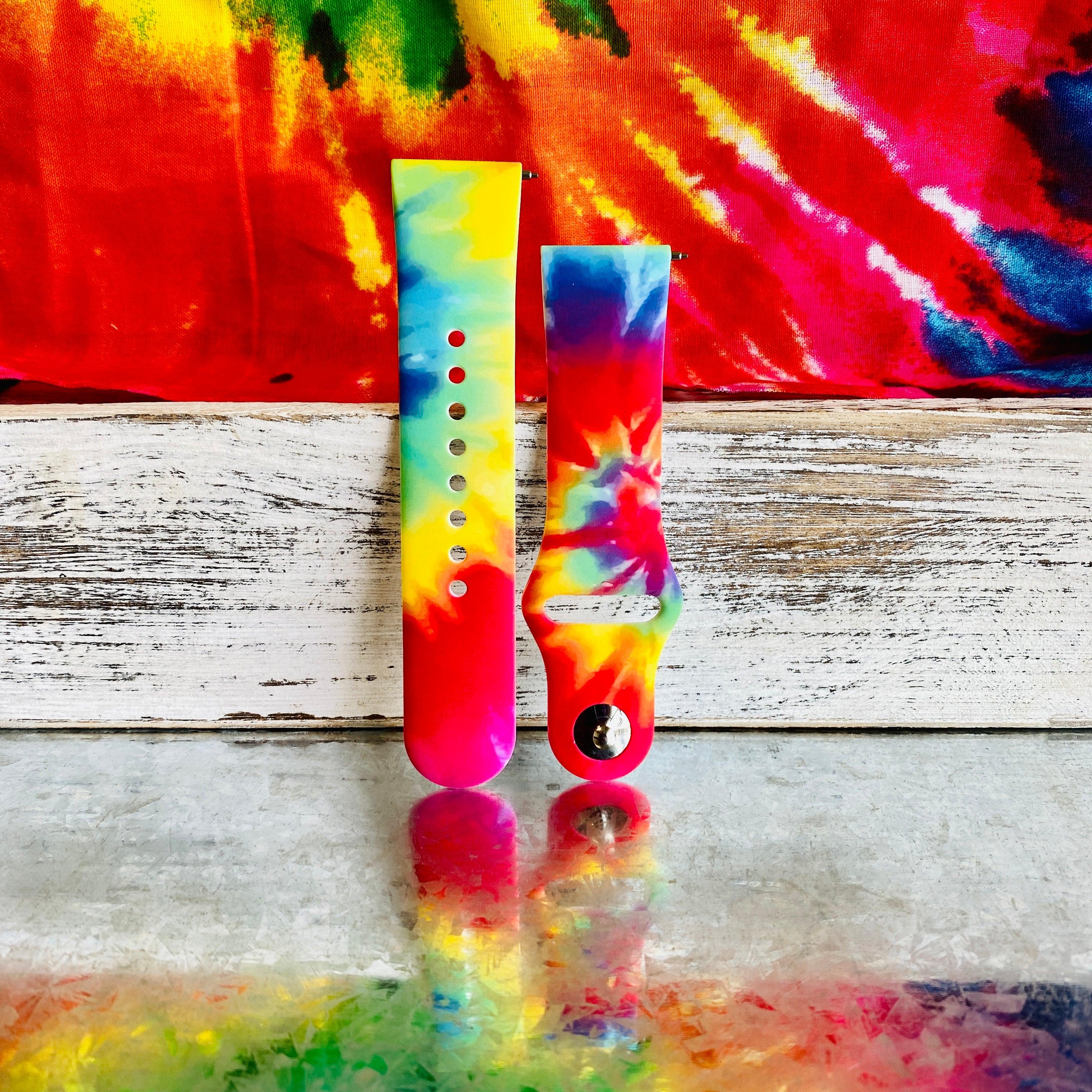 Colorful Tie Dye Print Silicone Band For Samsung Watch - Fancy Bands