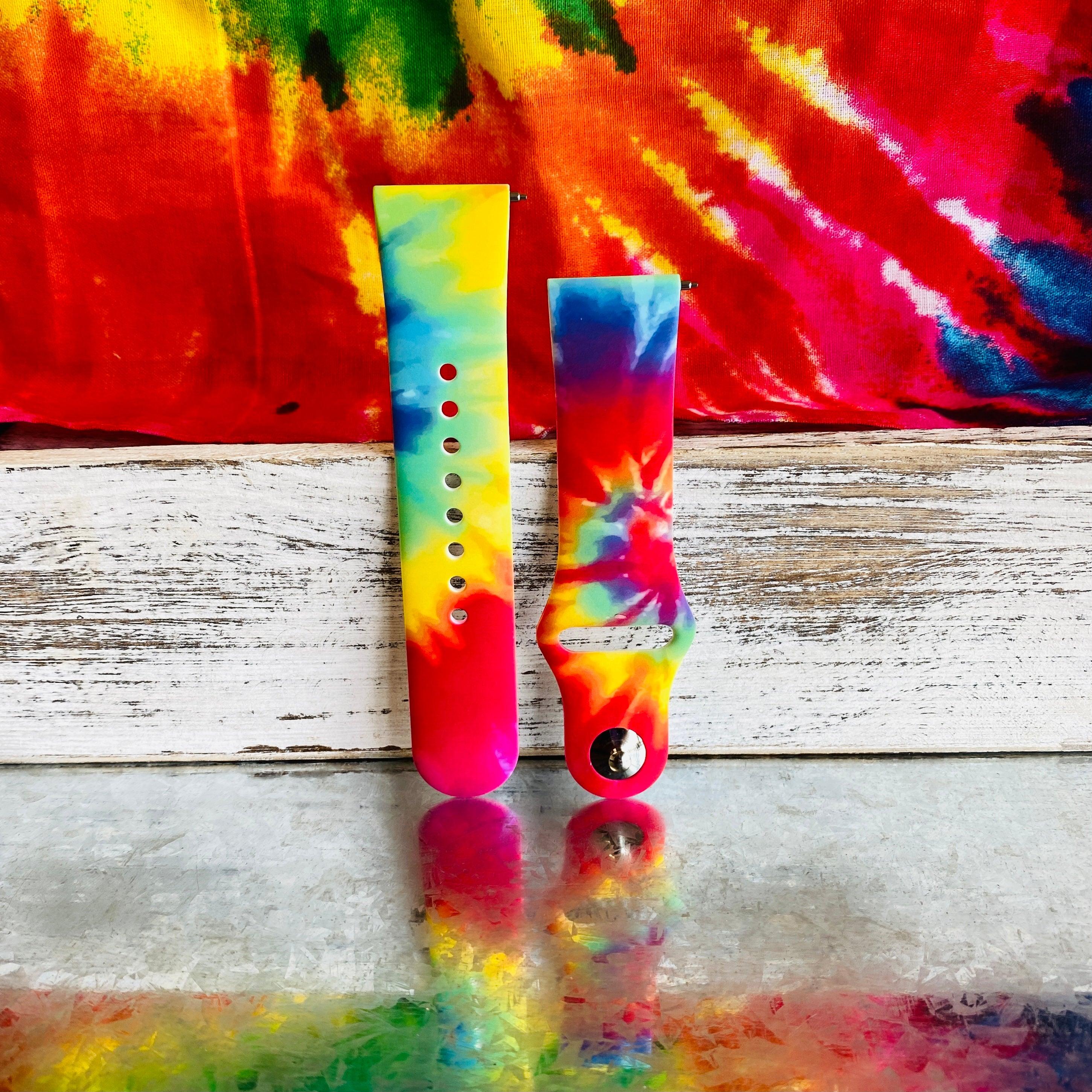 Colorful Tie Dye Print Silicone Band For Fitbit Versa 1/2 - Fancy Bands