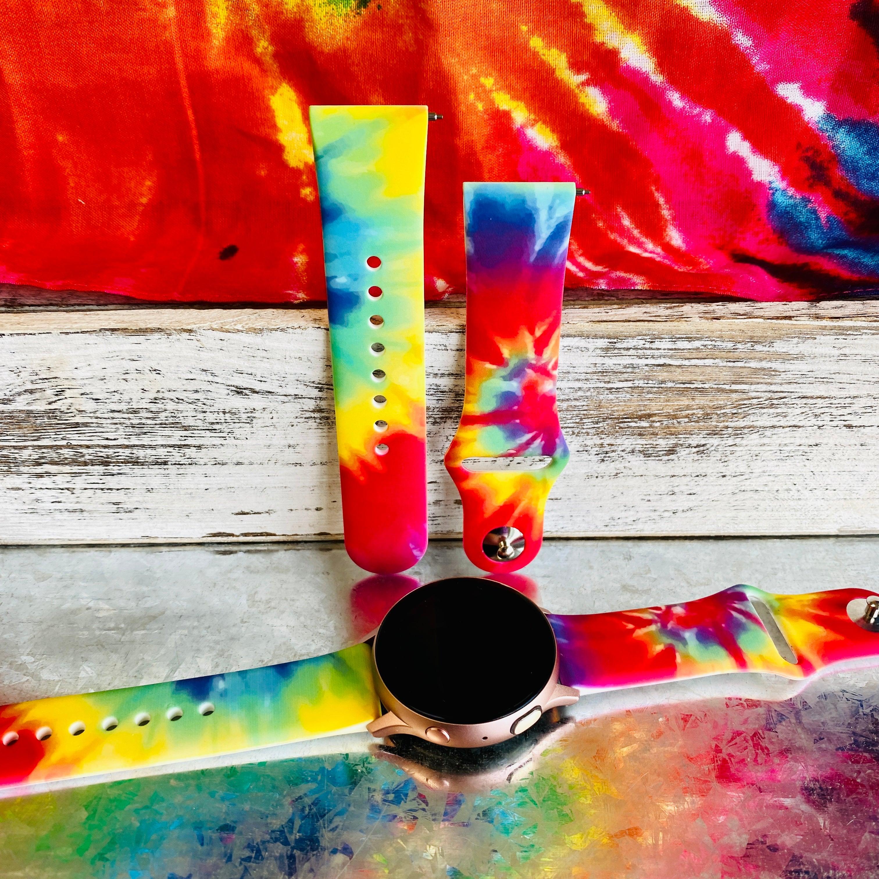 Colorful Tie Dye Print Silicone Band For Samsung Watch - Fancy Bands