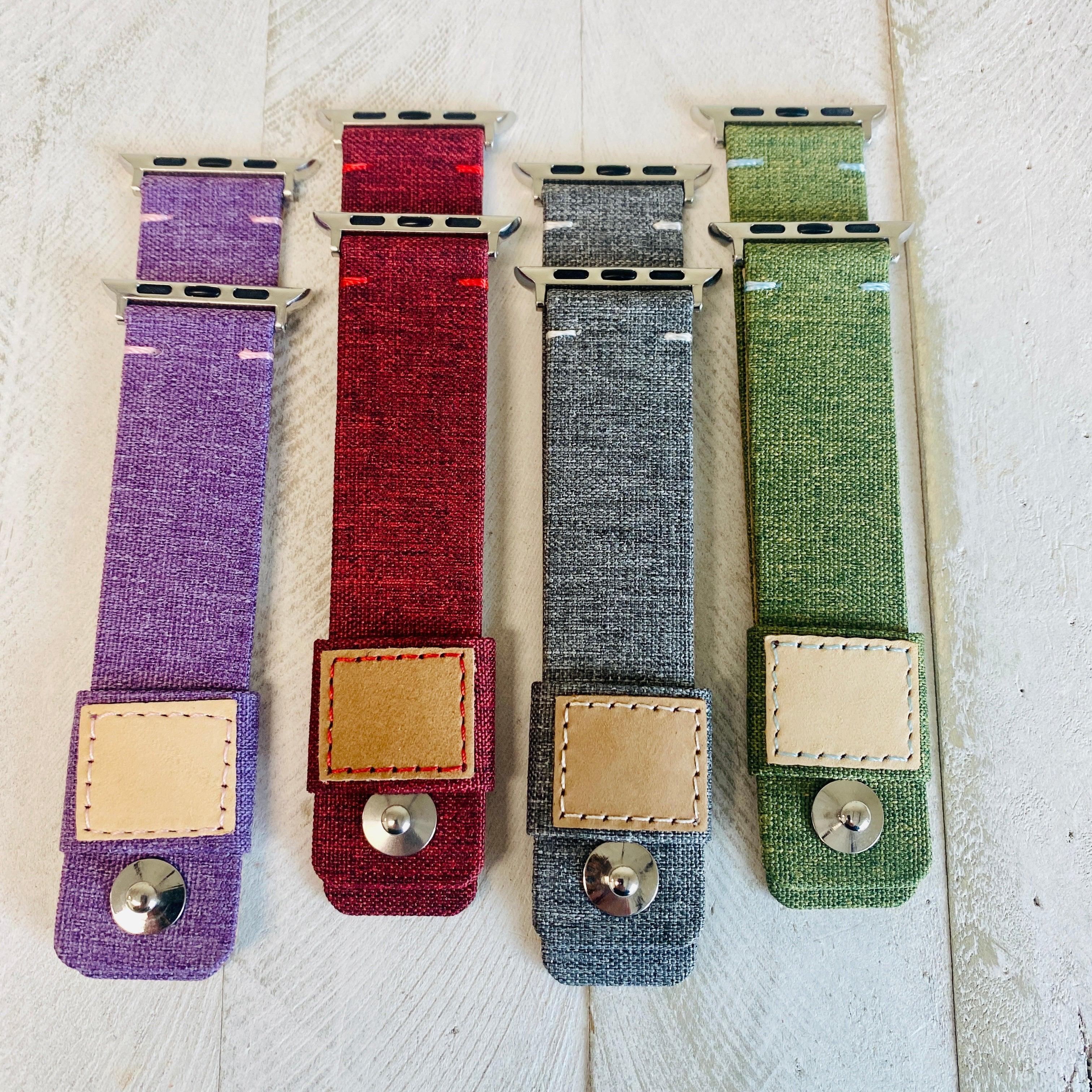 Fancy Fabric Leather Lined Band For Apple Watch - Fancy Bands
