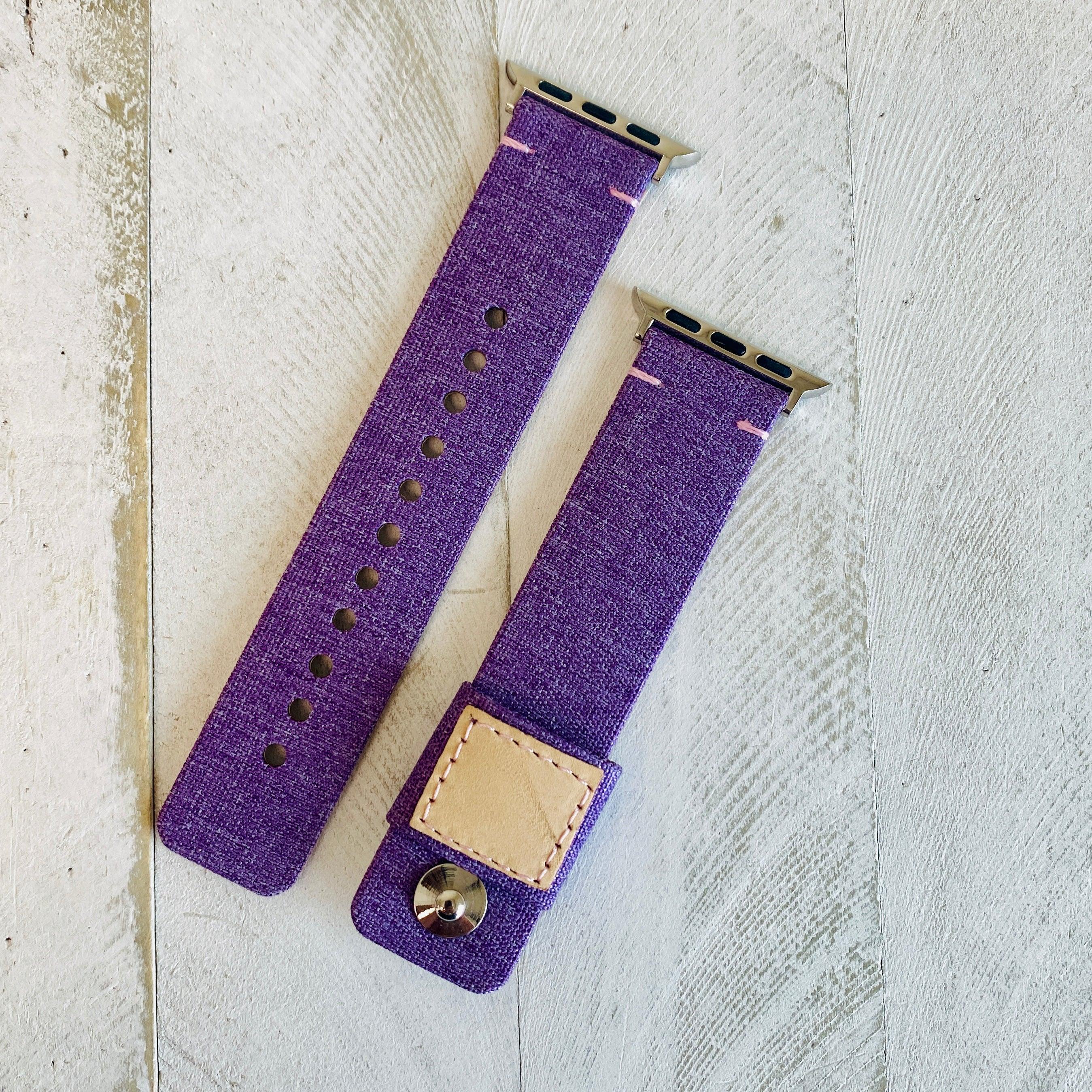 Fancy Fabric Leather Lined Band For Apple Watch - Fancy Bands