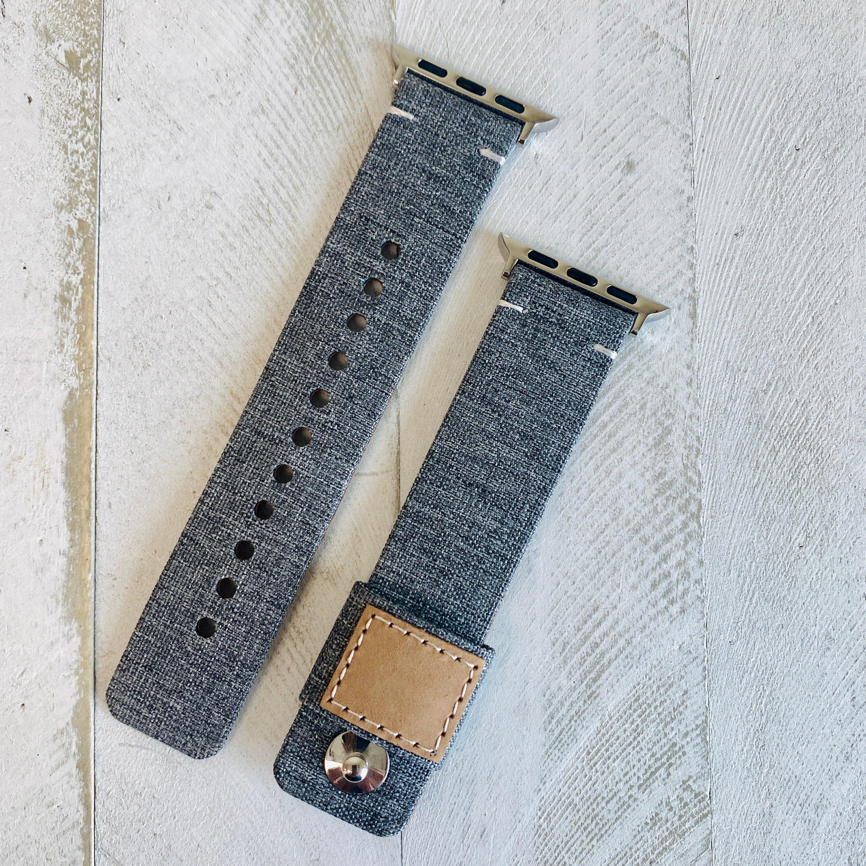 Fancy Fabric Leather Lined Band For Apple Watch - Fancy Bands