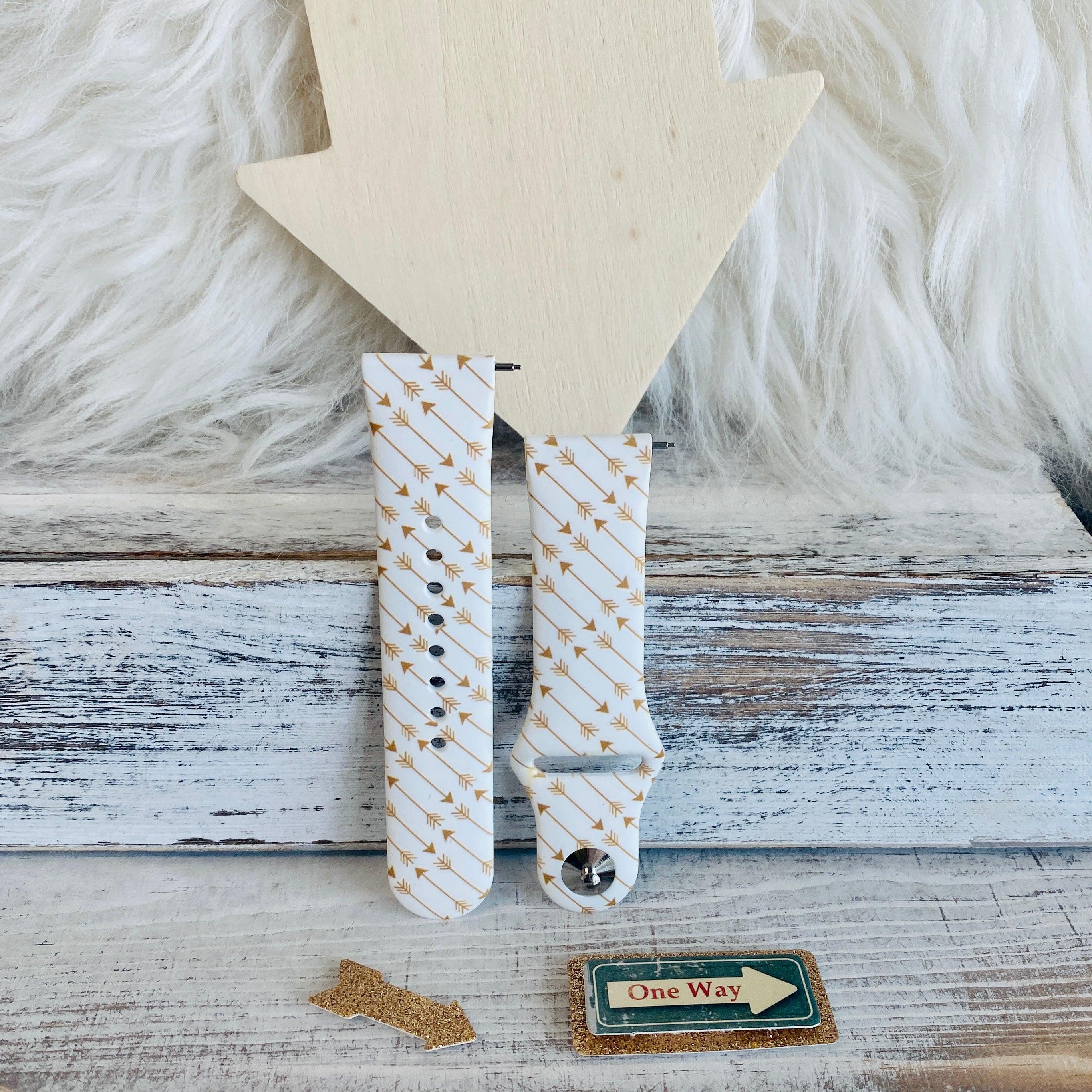 Boho-Feather Arrow Print Silicone Band For Samsung Watch Multiple Colors Available - Fancy Bands