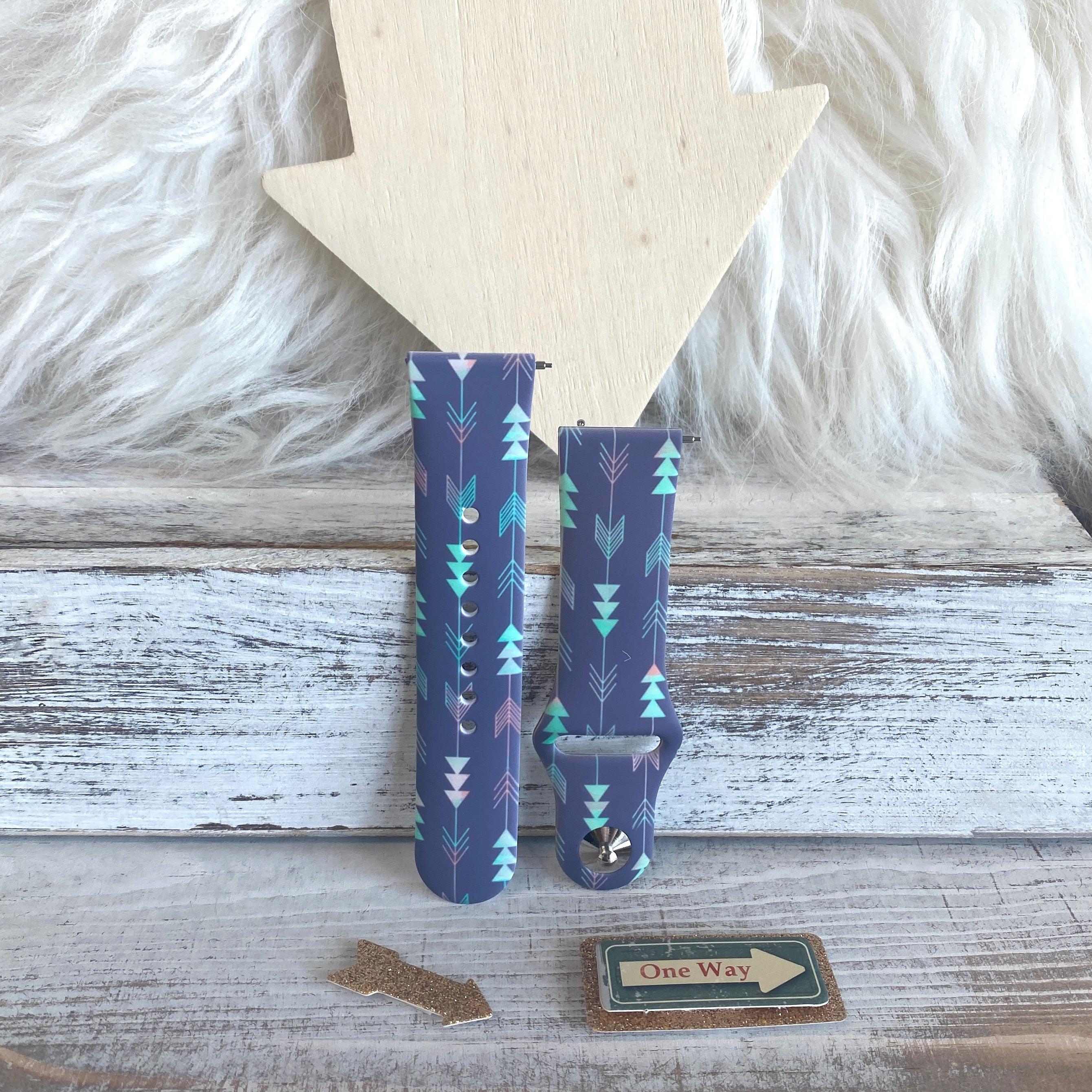 Boho-Feather Arrow Print Silicone Band For Samsung Watch Multiple Colors Available - Fancy Bands