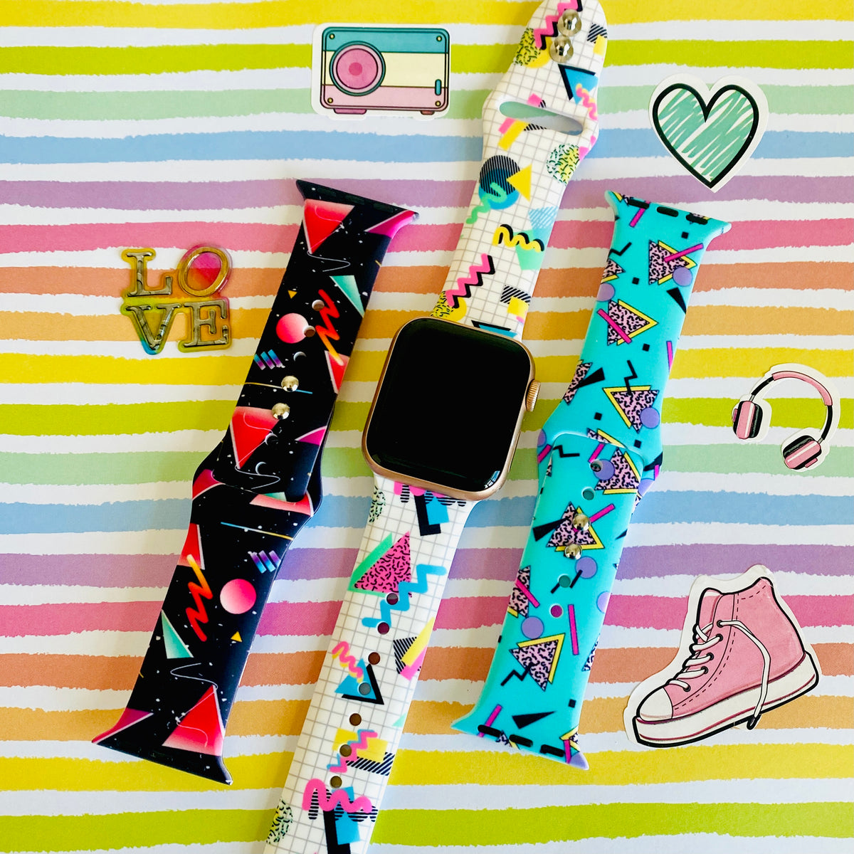 Colorful Silicone Apple Watch Band Lot - 9 Vibrant Straps Amazon.com: GELISHI Colorful Band Compatible with Apple  main image 2