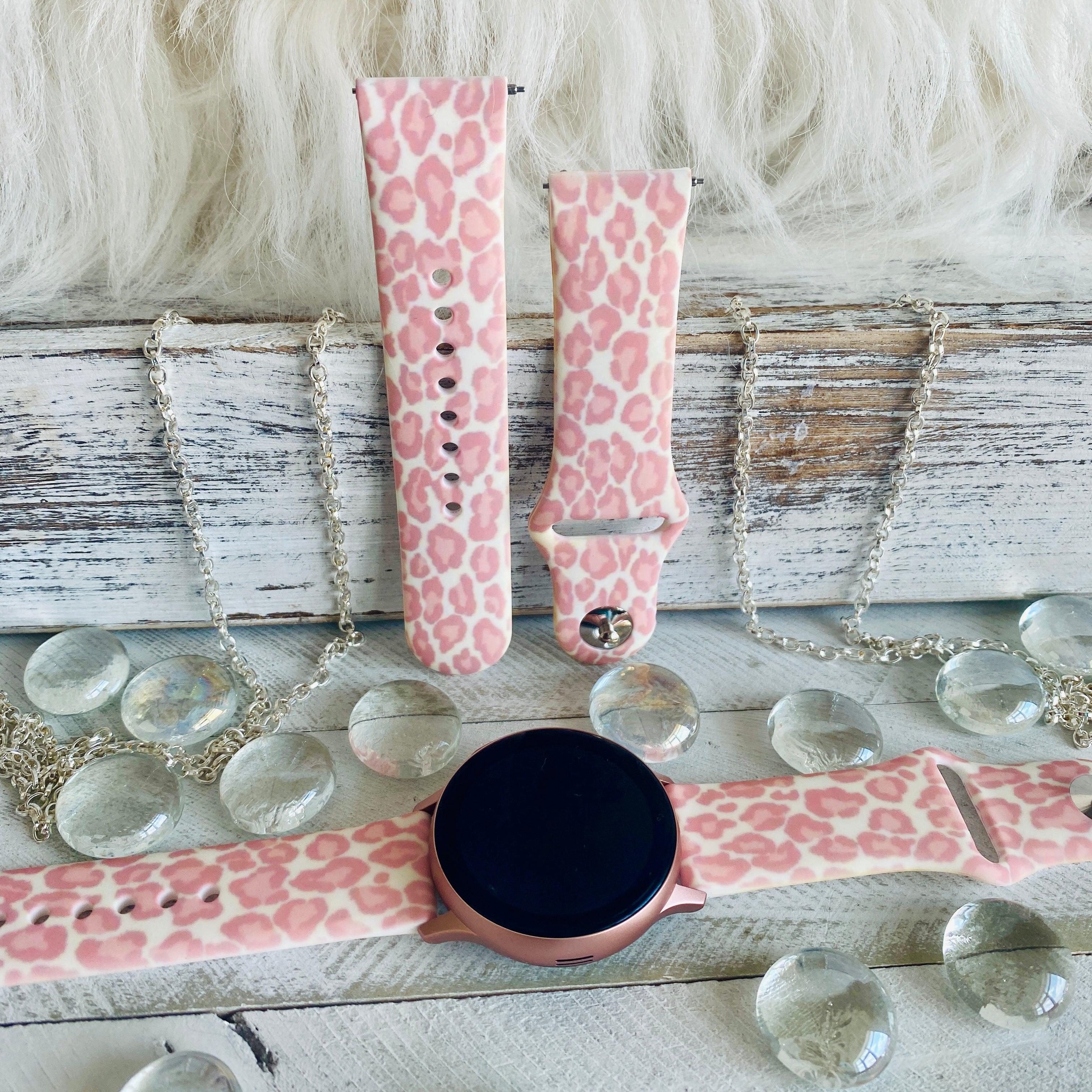 Blush Leopard Print Silicone Band For Samsung Watch - Fancy Bands