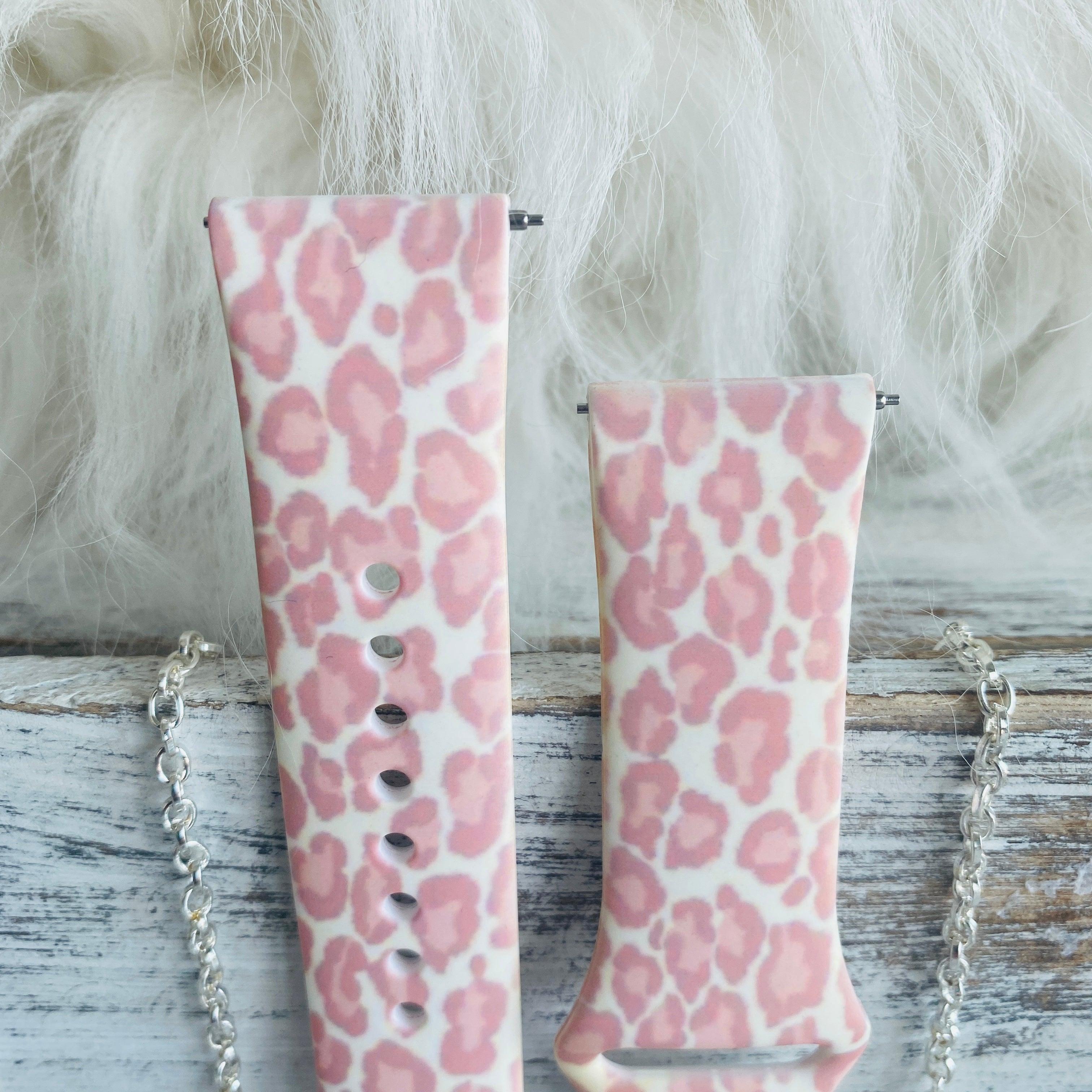 Blush Leopard Print Silicone Band For Samsung Watch - Fancy Bands