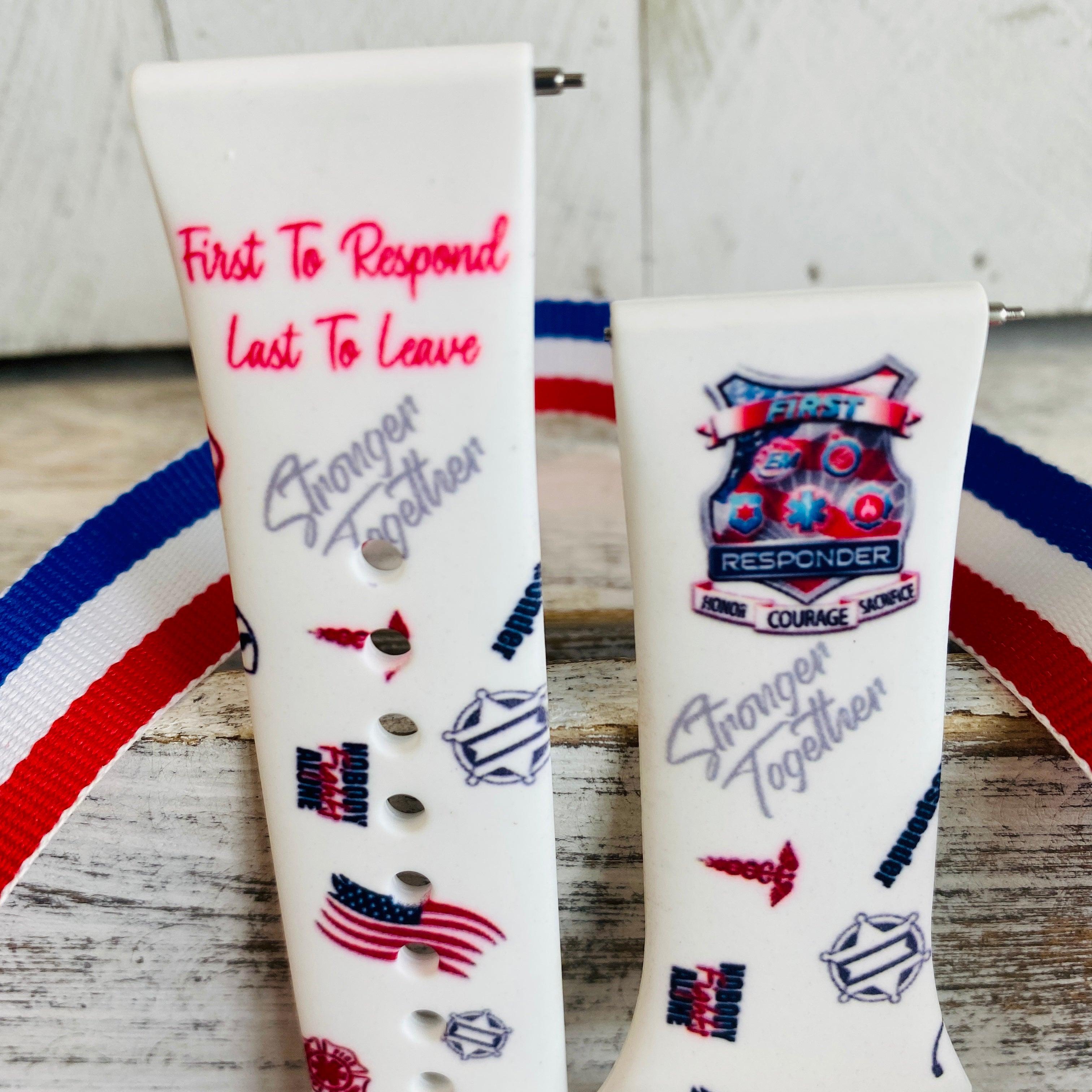 Fancy First Responders Print Silicone Band For Fitbit Versa 1/2 - Fancy Bands