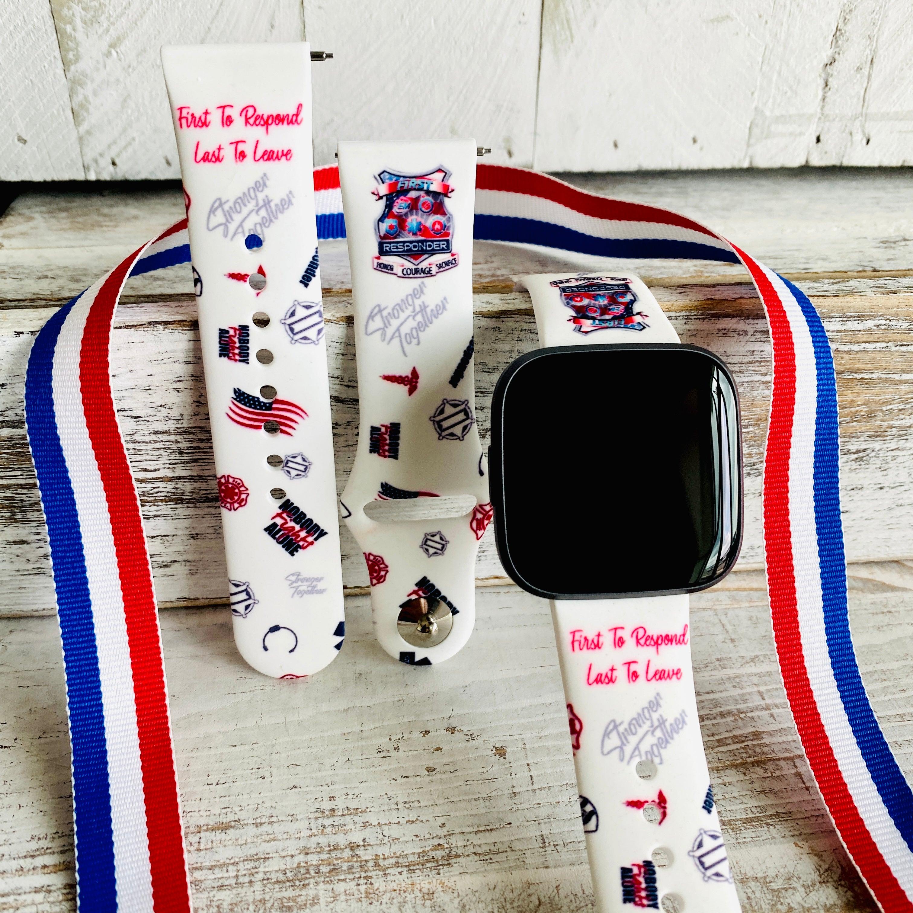 Fancy First Responders Print Silicone Band For Fitbit Versa 1/2 - Fancy Bands