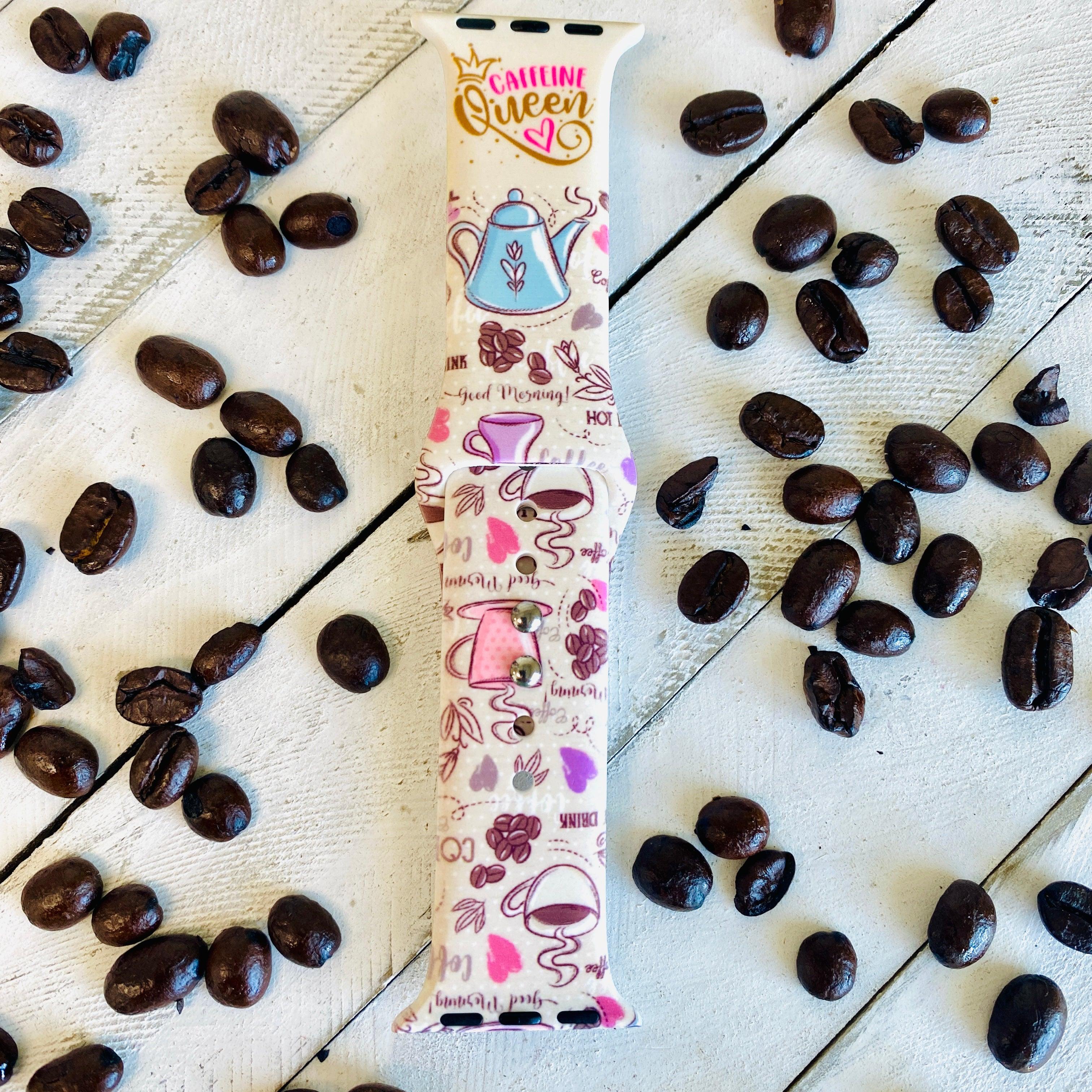 Caffeine Queen Print Silicone Band For Apple Watch - Fancy Bands